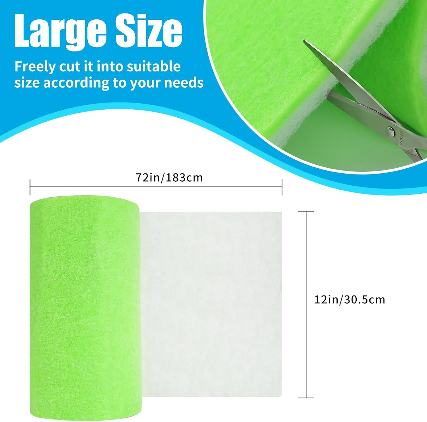 AQUANEAT Aquarium Filter Media Pad Dual Density Bonded Filter Floss Roll Cut to Fit for Fish Tank Canister Filter 72" x 12” x 3/4-1”