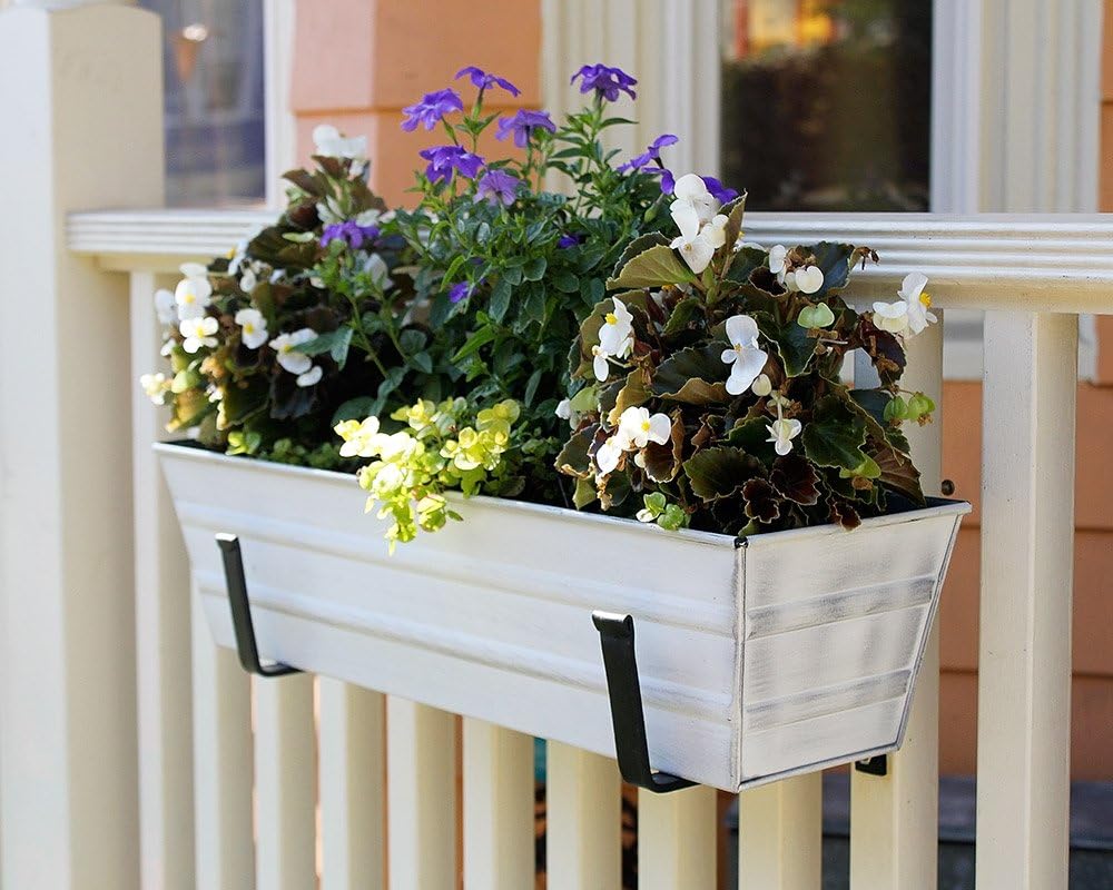 Achla Designs Galvanized Window Flower Box Planter-Green-Medium (24" L x 9.5" W x 7.5" H)