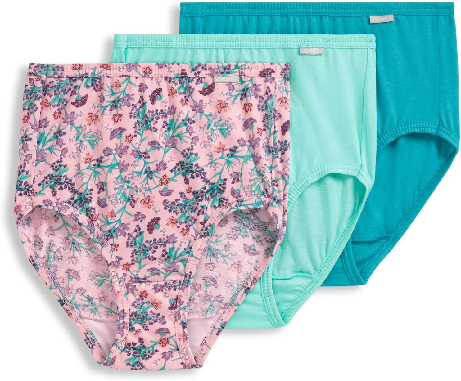 Jockey Women's Underwear 100% Cotton Elance Brief - 3 Pack