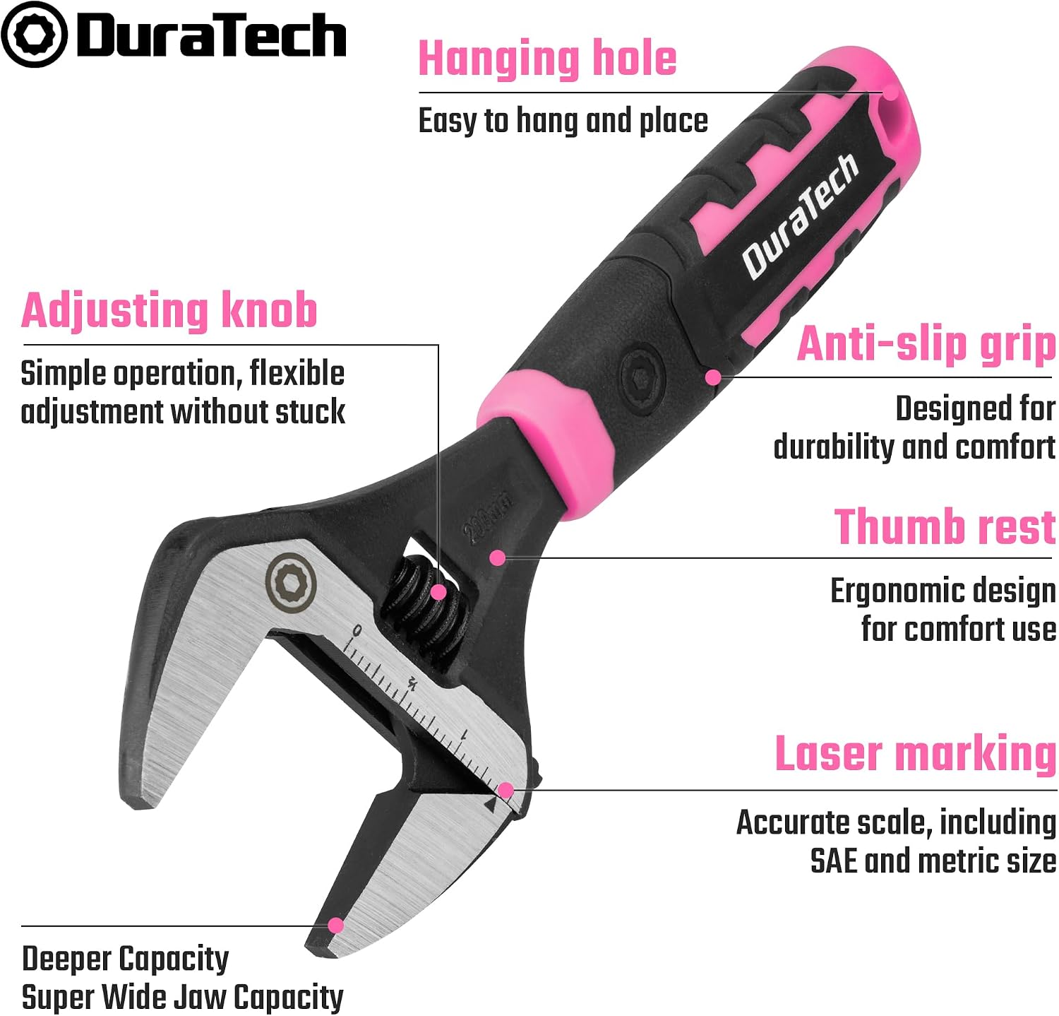 DURATECH 10-Inch Wide Jaw Adjustable Wrench