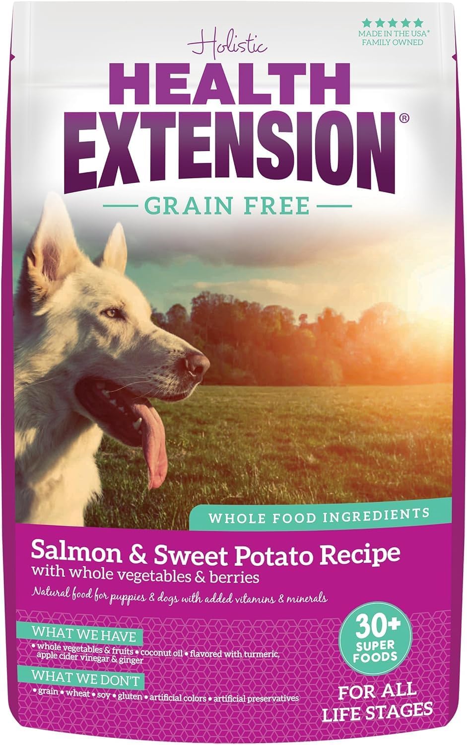 Health Extension Grain Free Venison & Sweet Potato Dry Dog Food - 30+ Superfoods and Probiotics for All Life Stages (10 lb)