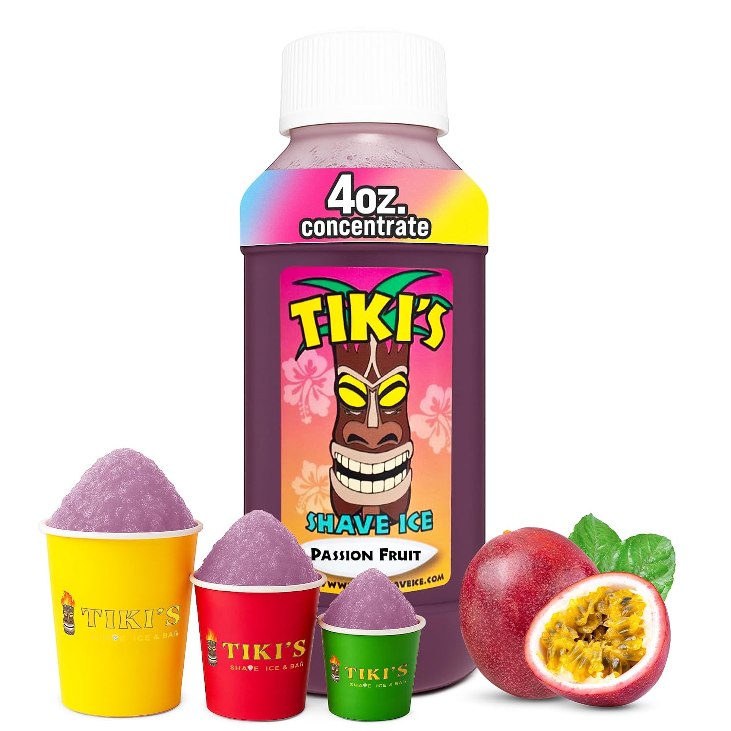Tiki's Shave Ice Syrup Concentrate for Snow Cones & Shaved Ice - Natural Syrup for Beverages & Desserts - Ideal for Snow Cone