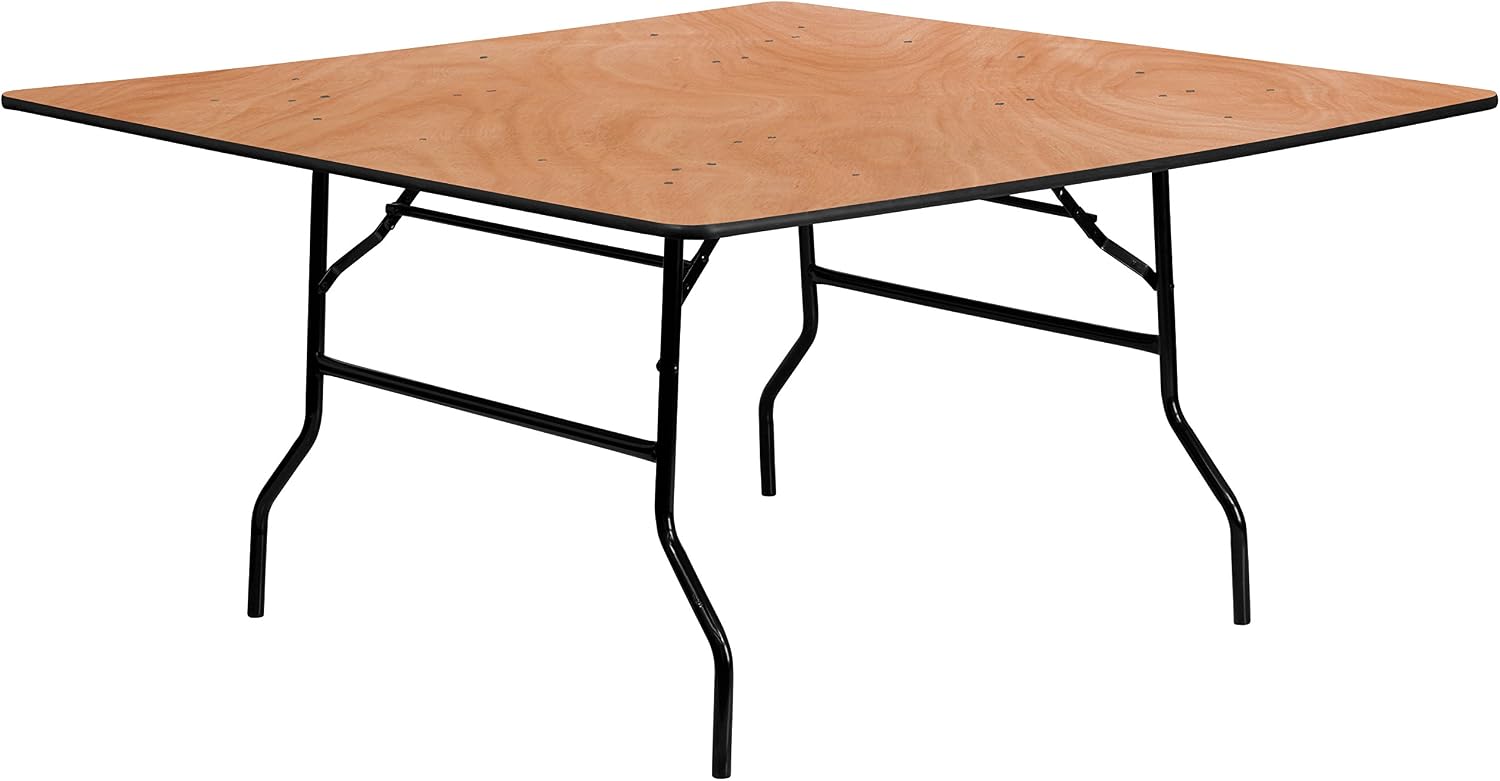 Flash Furniture 5 ft Wood Folding Square Banquet Table | Durable Construction, Commercial Use