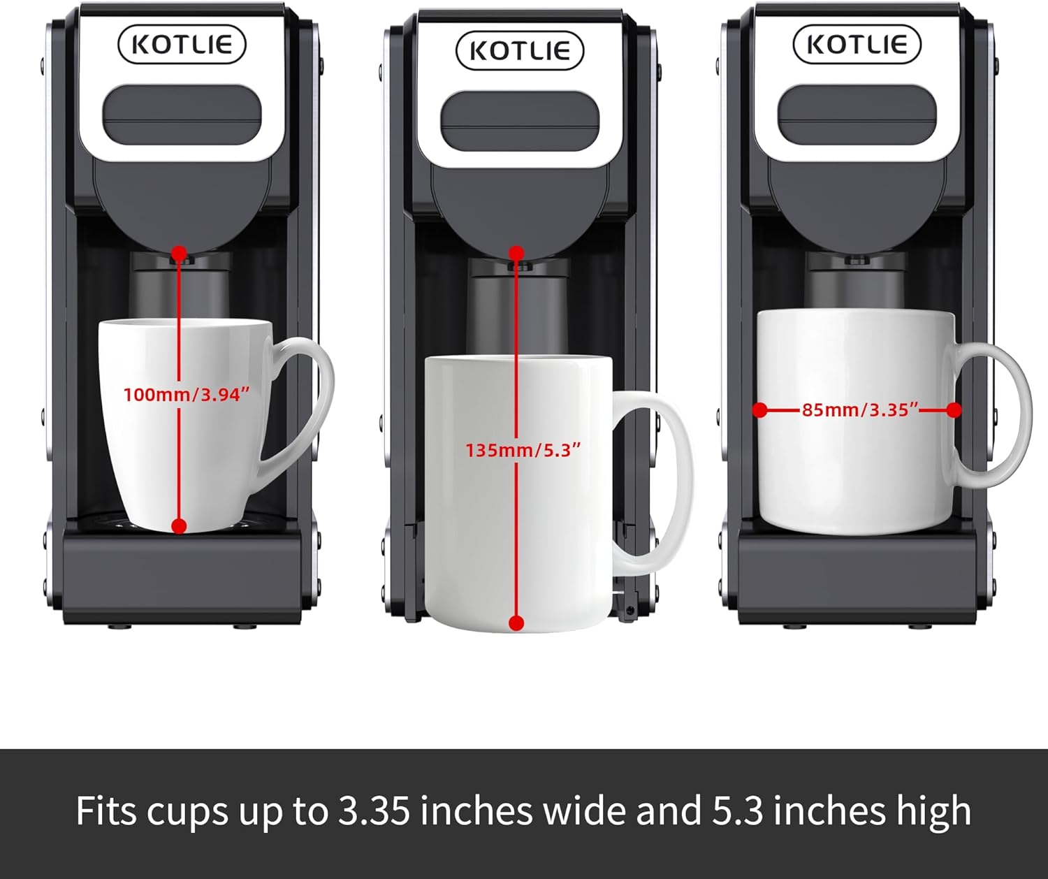 KOTLIE 4-in-1 Espresso Capsule Coffee Machine, Single Serve Coffee Maker for K*cup/Nes/DG/Ground Coffee, 19Bar, 1L,ST-550(silver)