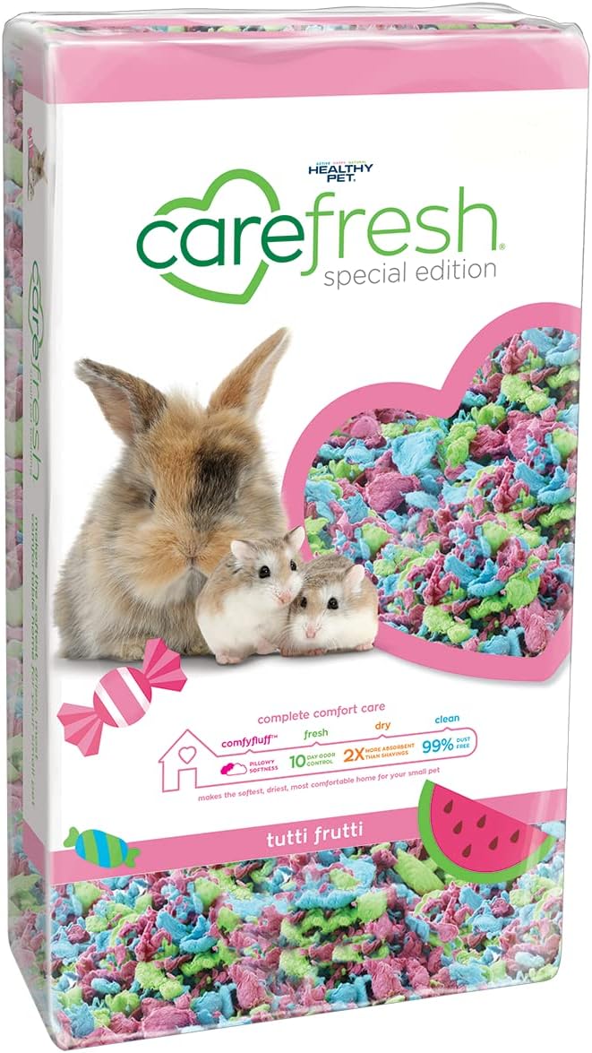 carefresh 99% Dust-Free White Natural Paper Small Pet Bedding with Odor Control, 10L, White