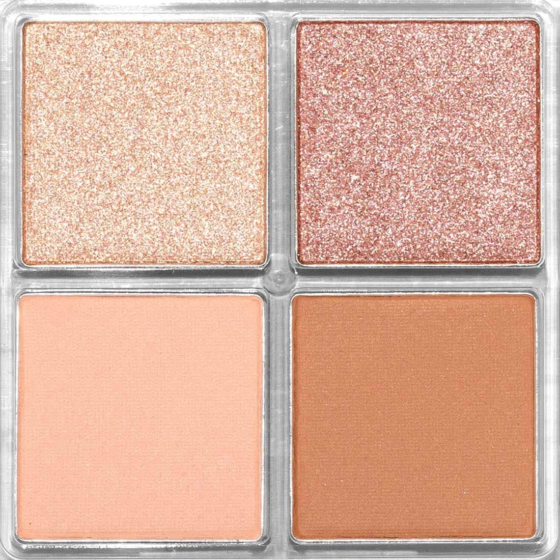 Palladio Eyeshadow Quads, Velvety Pigmented Blendable Matte, Metallic and Shimmer Finishes, Creamy Formula, Four Way Quad Eye Shadow Palette, Talc-Free (Ballerina)