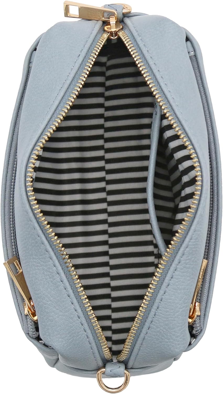 Triple Zip Small Crossbody Bag