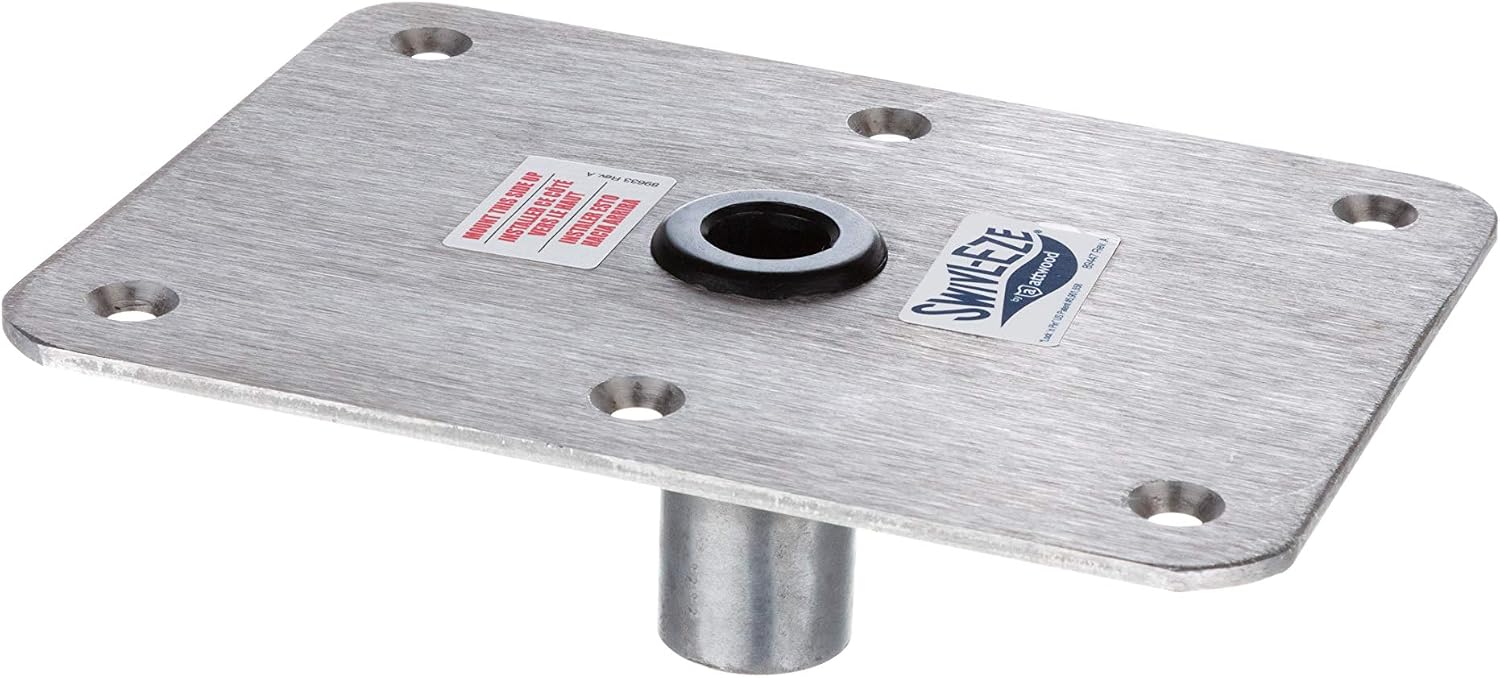 Swivl-Eze attwood SP-67739 Swivl-Eze Lock'N-Pin Stainless Steel 7-Inch x 7-Inch Non Threaded Boat Seat Pedestal Base | Non-threaded for 3/4 in pin socket, needs 2-3/4 in mounting hole, satin finish, exceeds ABYC standards, Type B rating