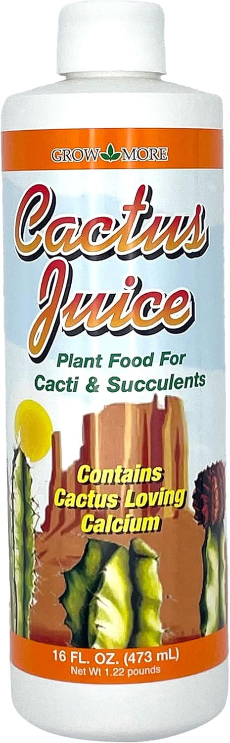 Grow More Cactus Juice (1-7-6) - 16oz of Succulent Fertilizer - Cactus Food for Growth & Root Development - Calcium-Rich Fertilizer for Succulents