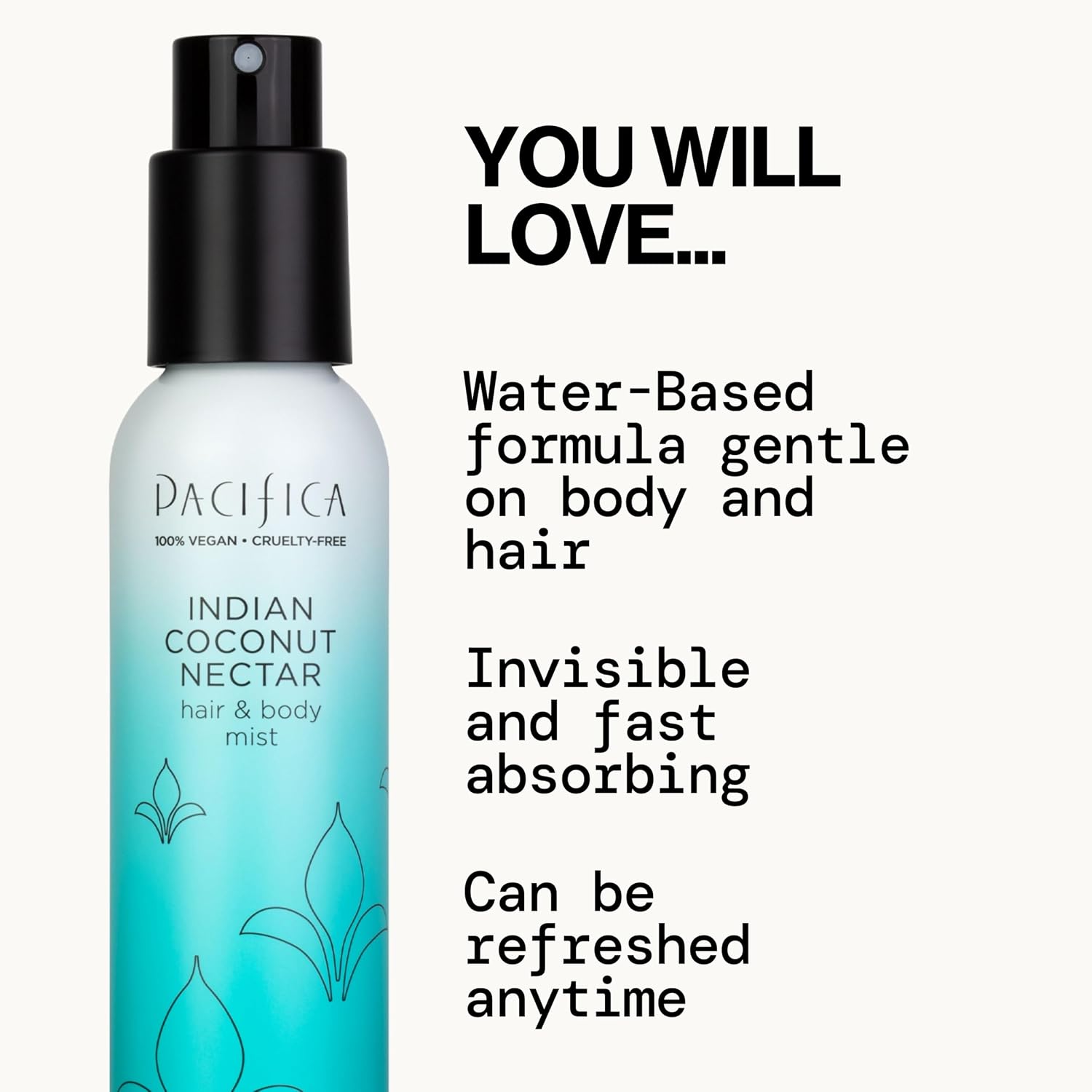 Pacifica Island Vanilla Hair Mist Perfume and Full Body Spray for Women - Fragrance Spray for A Mood-Lifting Experience, Paraben-Free, Clean Beauty No Alcohol, Vegan & Cruelty-Free, 6 oz oz