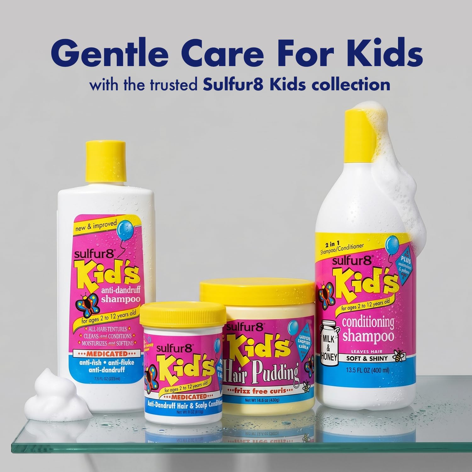 SULFUR8 Anti-Dandruff Shampoo for Kids 7.5 oz – Gentle Medicated Dandruff Control for Itchy Scalp, Mild Cleanse with Kid-Friendly Fresh Fragrance for Children & Sensitive Scalps