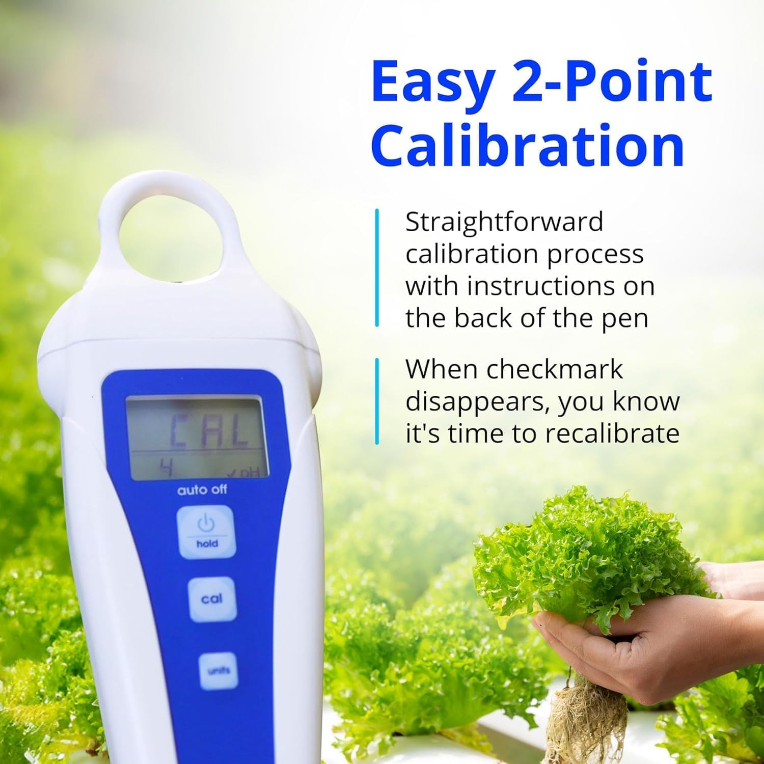 Bluelab pH Pen - ± 0.1 pH Accurate - Durable Double Junction Probe | Waterproof and Floats - Auto Temperature Compensation - Made in NZ