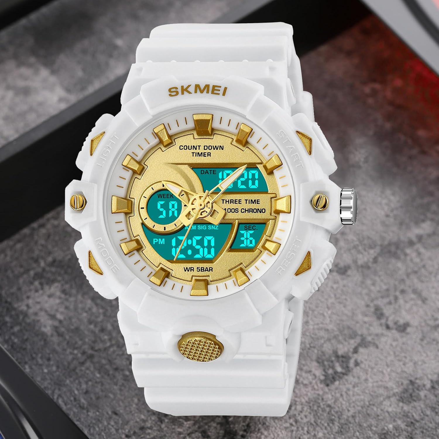 FANMIS Men's Digital Sport Watch Military LED Alarm Waterproof Quartz Watch | Tactical Outdoor Sport Watch Multi Function Led Display Alarm Stopwatch Date Quartz Rugged Style Daily Water Resistance