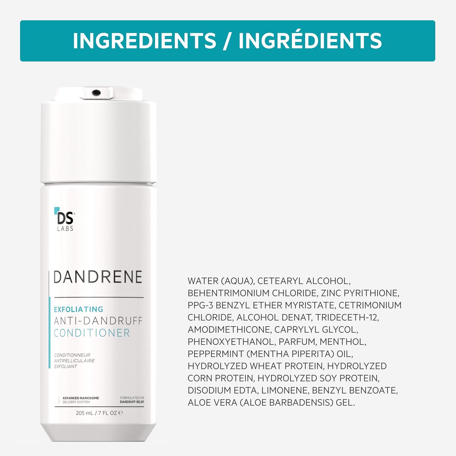 DS Labs Dandrene Dandruff Conditioner, 205mL - for Itchy, Flaky Scalp, Moisturizing Conditioner with Aloe Vera, Supports Scalp Health & Oil Control, For Seborrheic Dermatitis & Psoriasis | Powered by aloe vera, Nanosome Technology & botanicals to hydrate…