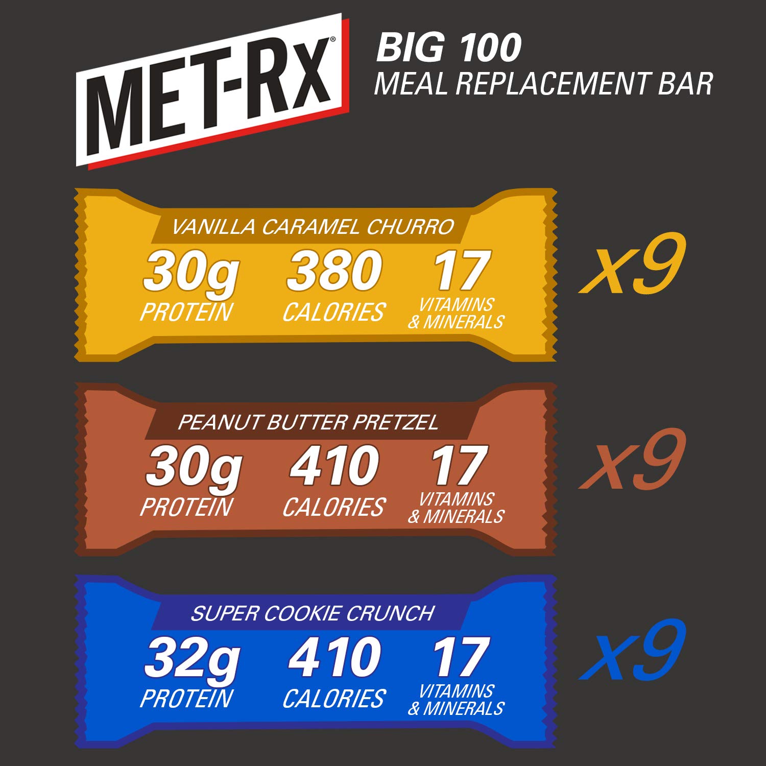 MET-Rx Protein Plus Bar, Great as Healthy Meal Replacement, Snack, and Help Support Energy, Gluten Free, Peanut Butter Cup, With Vitamin A, Vitamin C, and Zinc to Support Immune Health, 85 g,9 Count | Great as Healthy Meal Replacement, Snack, and Help Su…