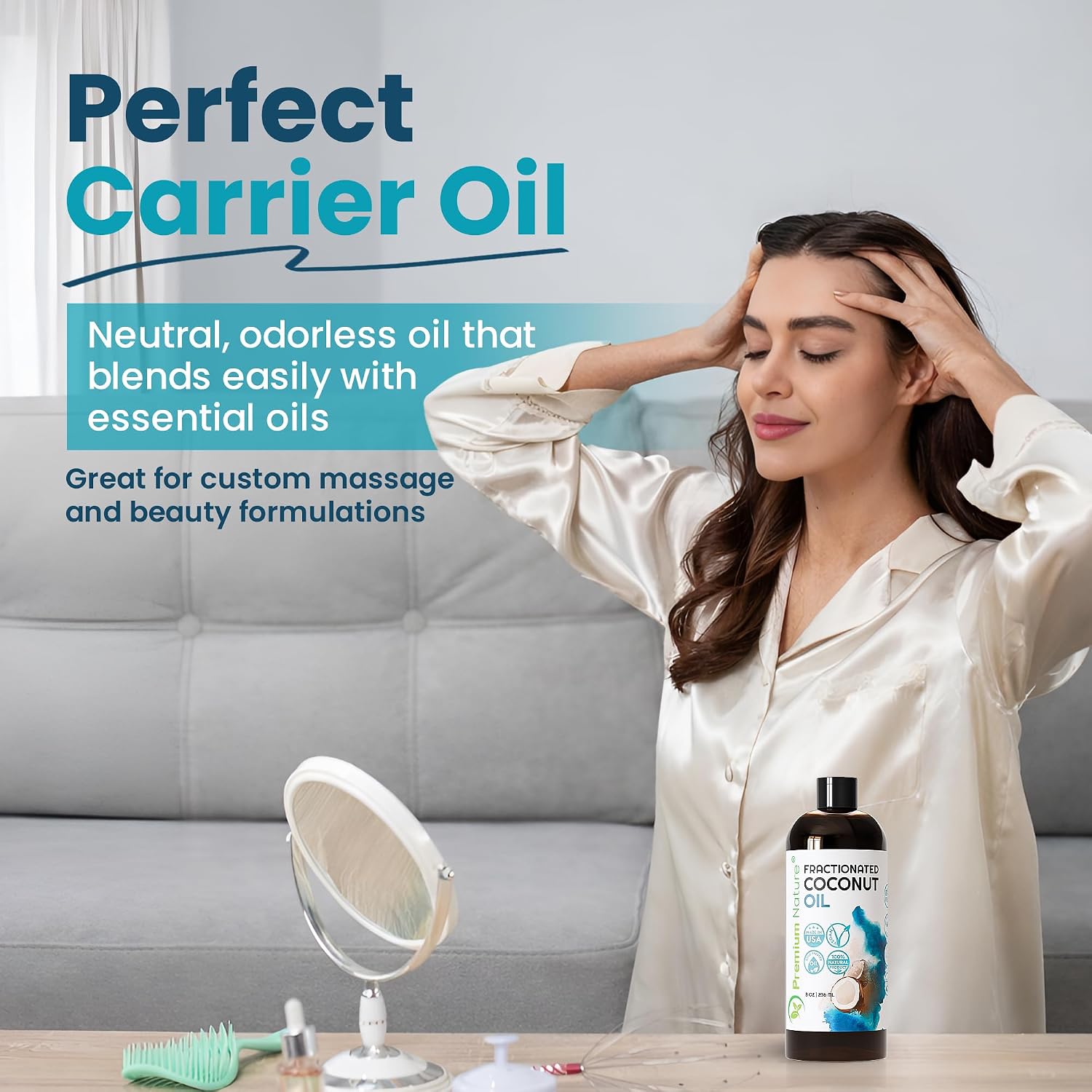 Fractionated Coconut Oil for Skin Moisturizer with Pump Massage Oils Best Carrier for Essential Oils Mixing Body OUL for Dry Skin Moisturizer Natural Oi for Face Hair Body 1 Gallon