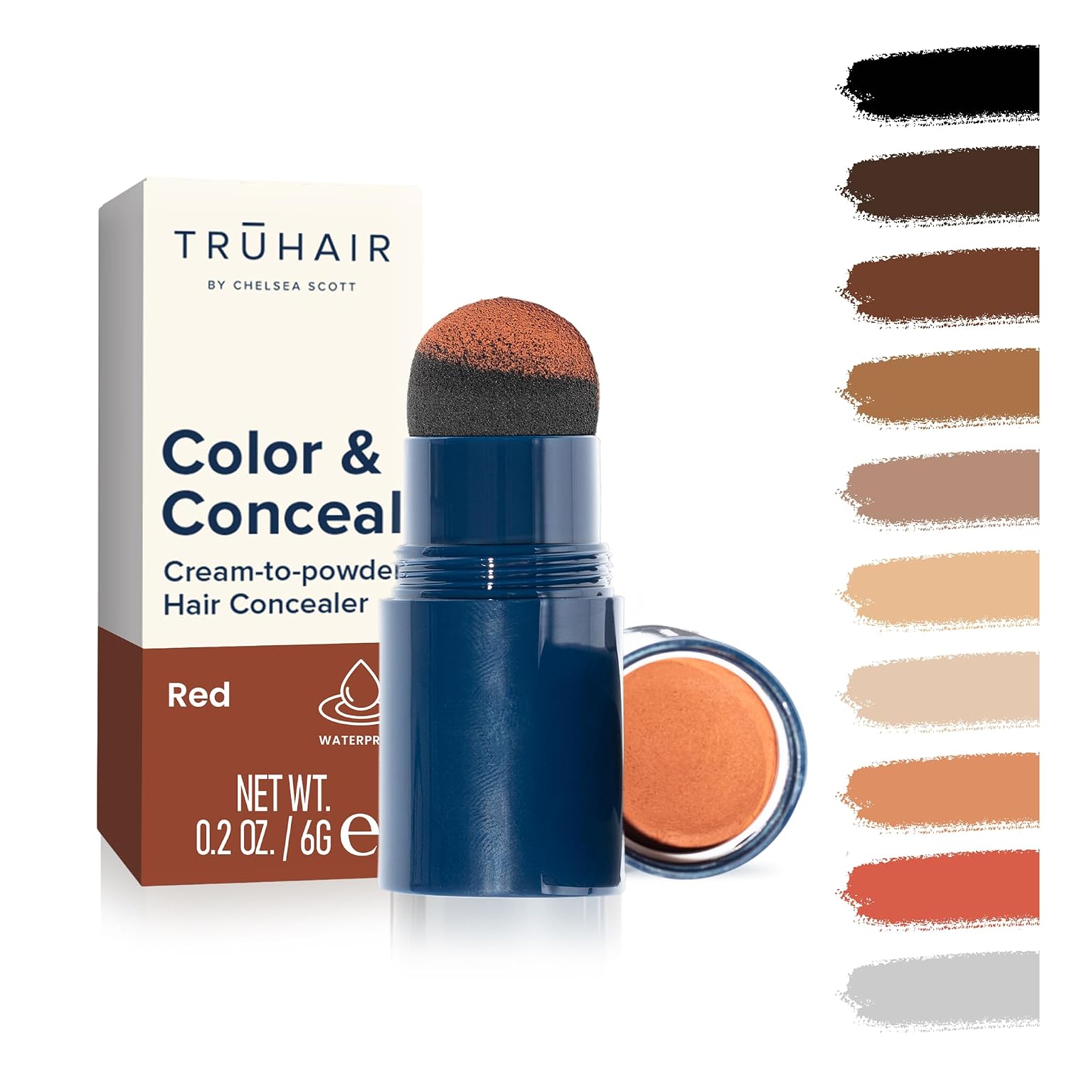 TRUHAIR Color & Conceal Waterproof Root Touch Up Hair Color for Gray Hair Coverage - Instant Root Cover Up Hair Powder for Women & Men - Bald Spot