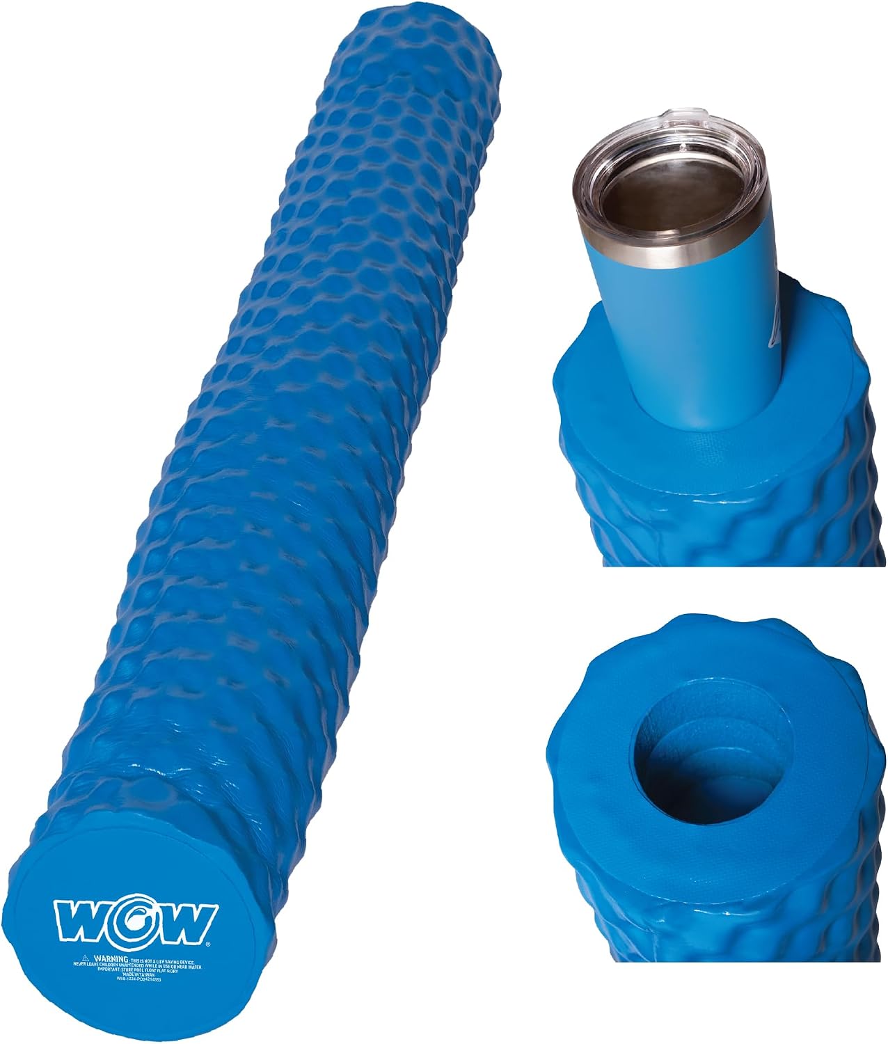 WOW Sports XL Foam Pool Noodle with Cup Holder - Blue