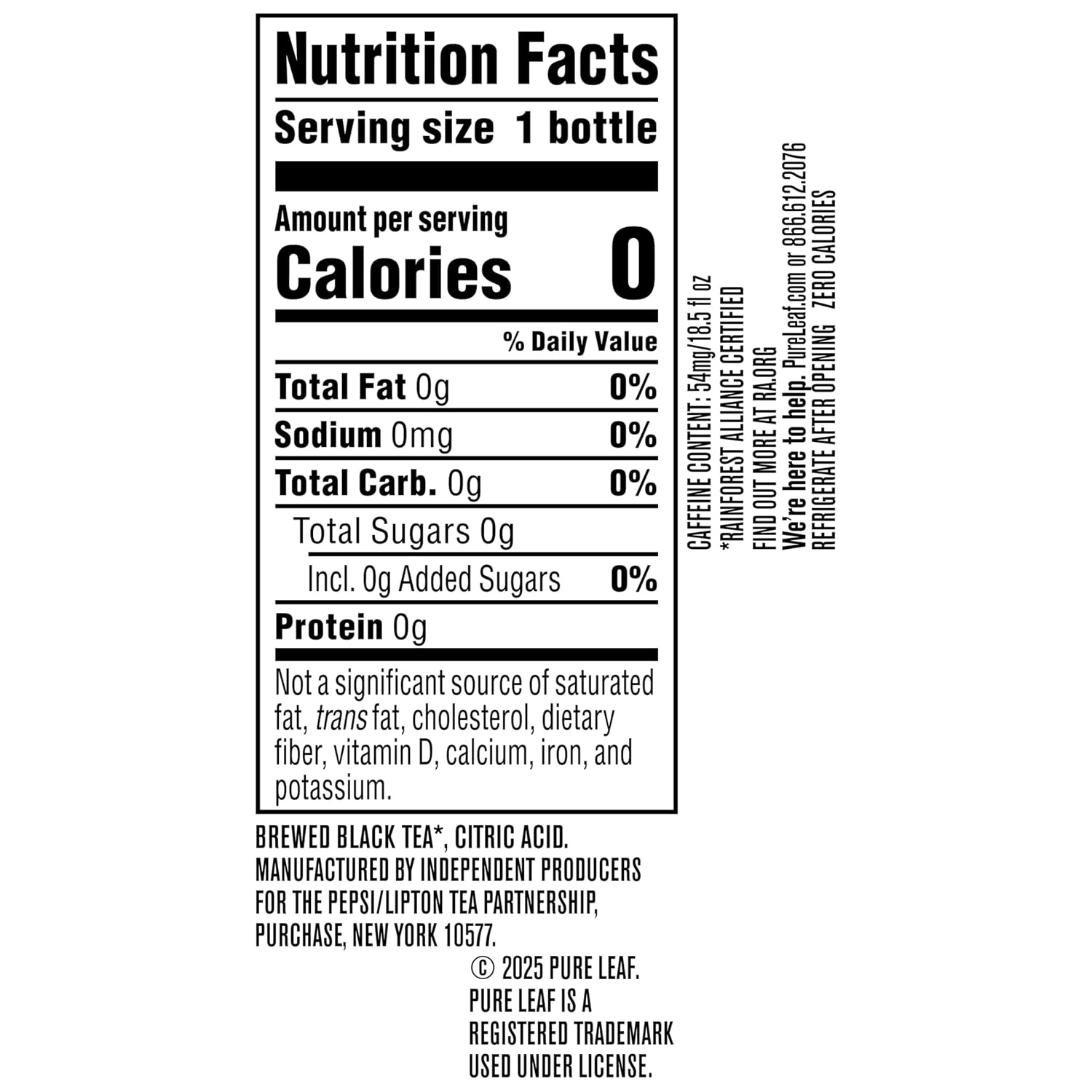 Pure Leaf Iced Tea, Unsweetened Green Tea, 18.5 fl Oz Bottles (Pack of 12)