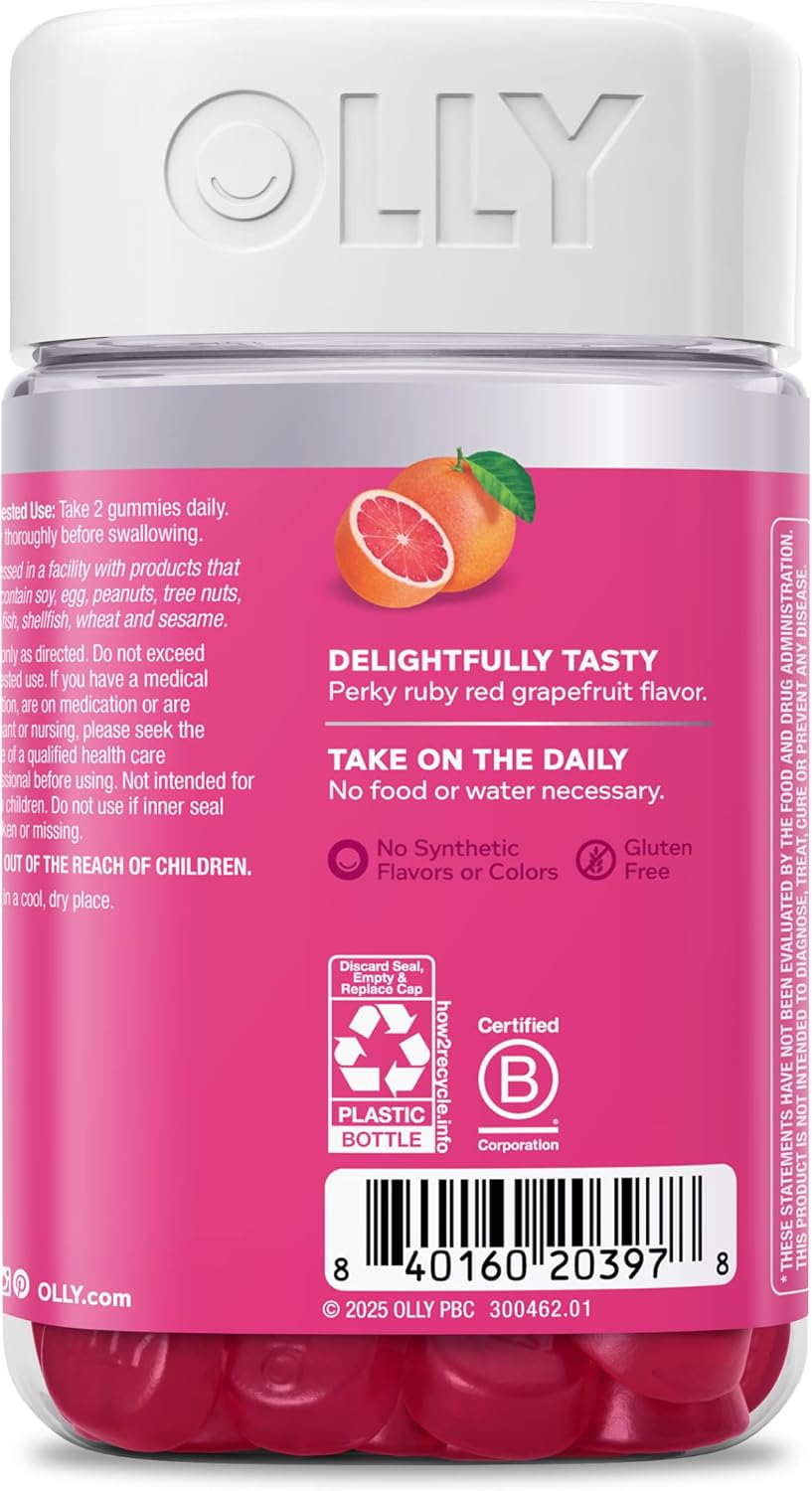 OLLY Hair Skin and Nails Gummies, Undeniable Beauty, Biotin - 60 Count