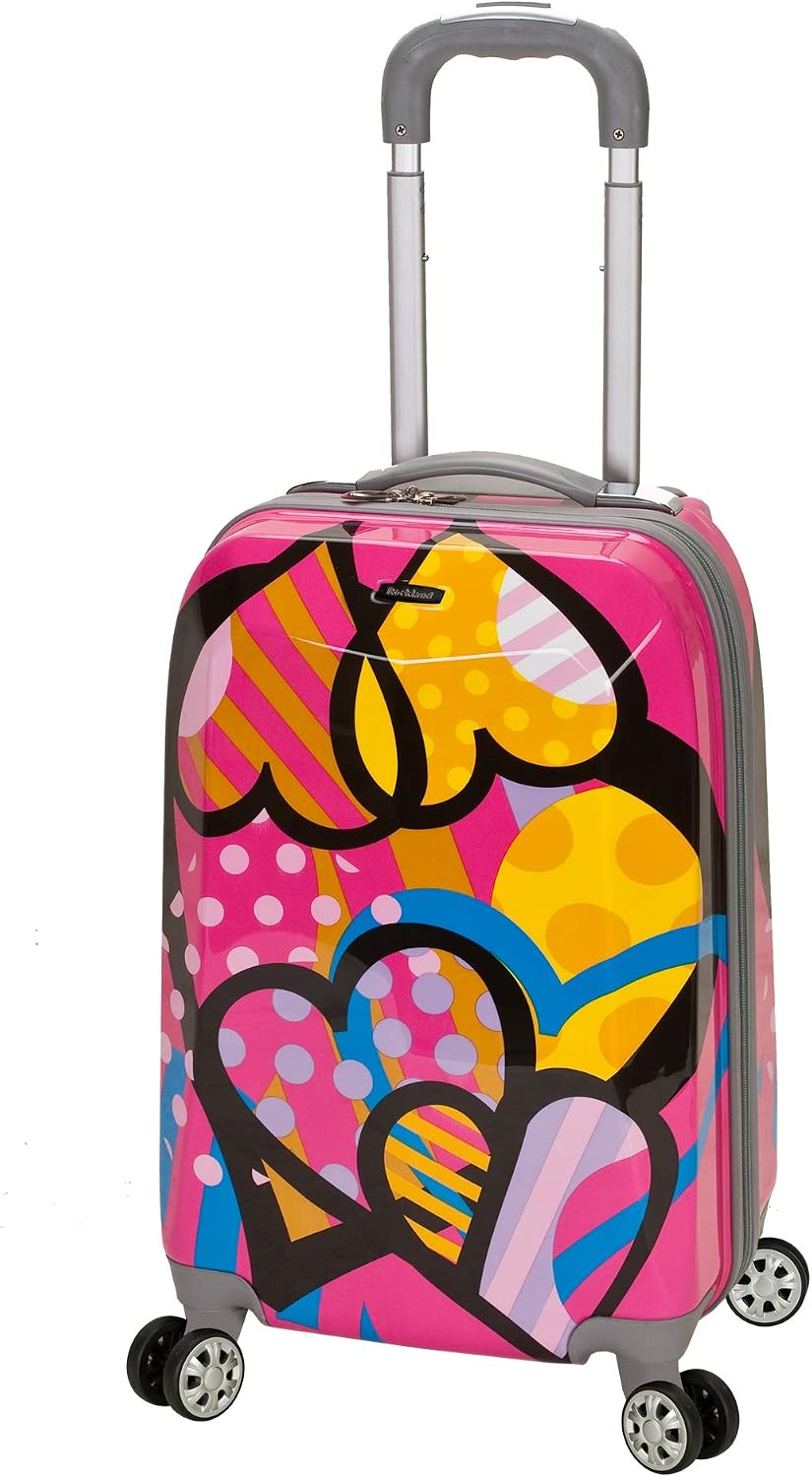 Rockland Vision Hardside 3 Piece Spinner Wheel Luggage Set, (20"/24"/28"), Love