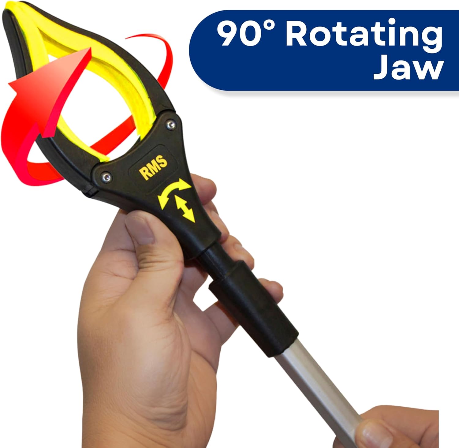 RMS 2-Pack 32 Inch Extra Long Grabbers Reachers with Rotating Jaw (Blue) | Mobility Aid Reaching Tool to retrieve household items from floors, shelves, vehicles and tight spaces