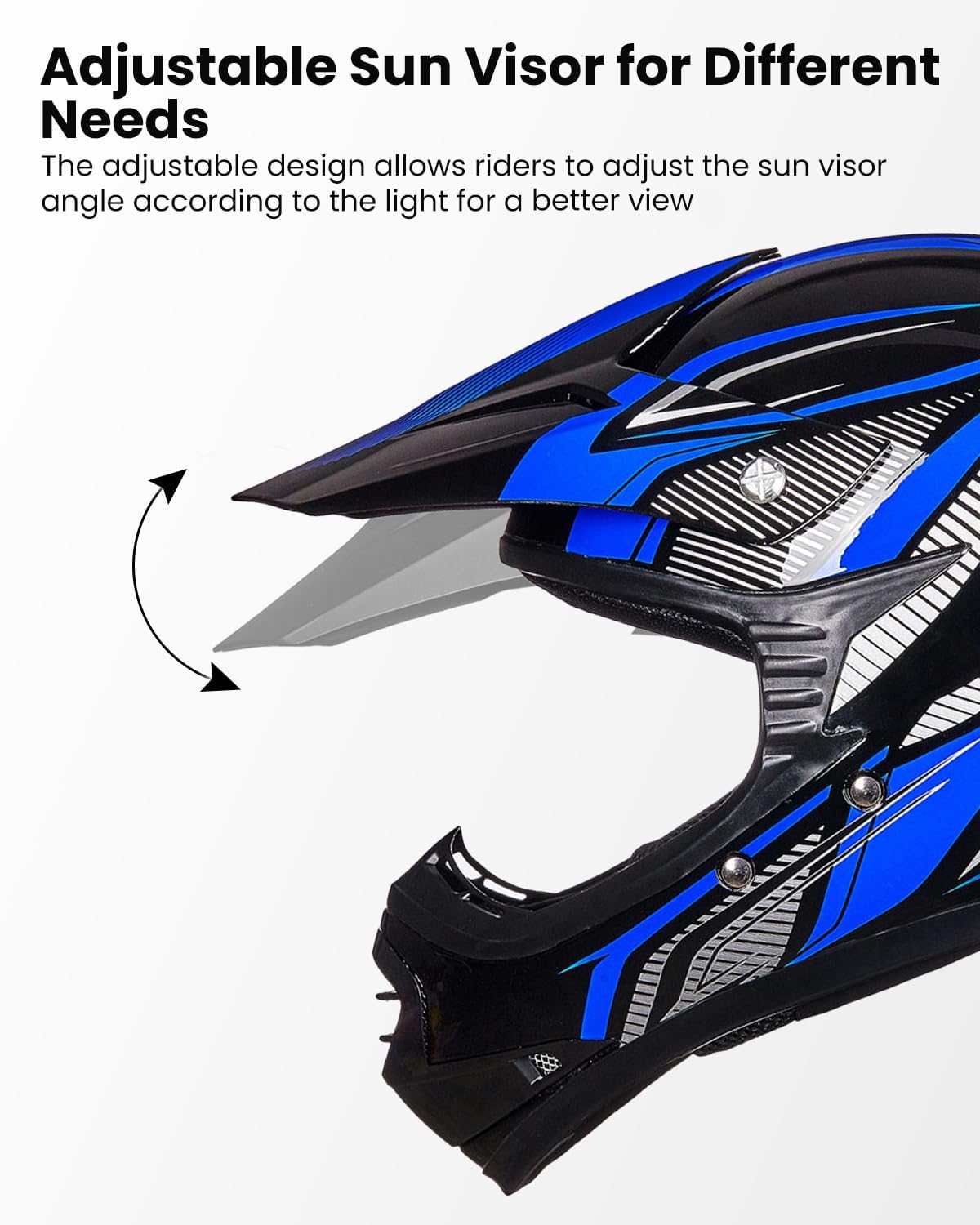 ILM Youth Kids ATV Motocross Helmet Goggles Sports Gloves Dirt Bike Motorcycle Off Road DOT Approved B07 (Youth-L, Matte Black)