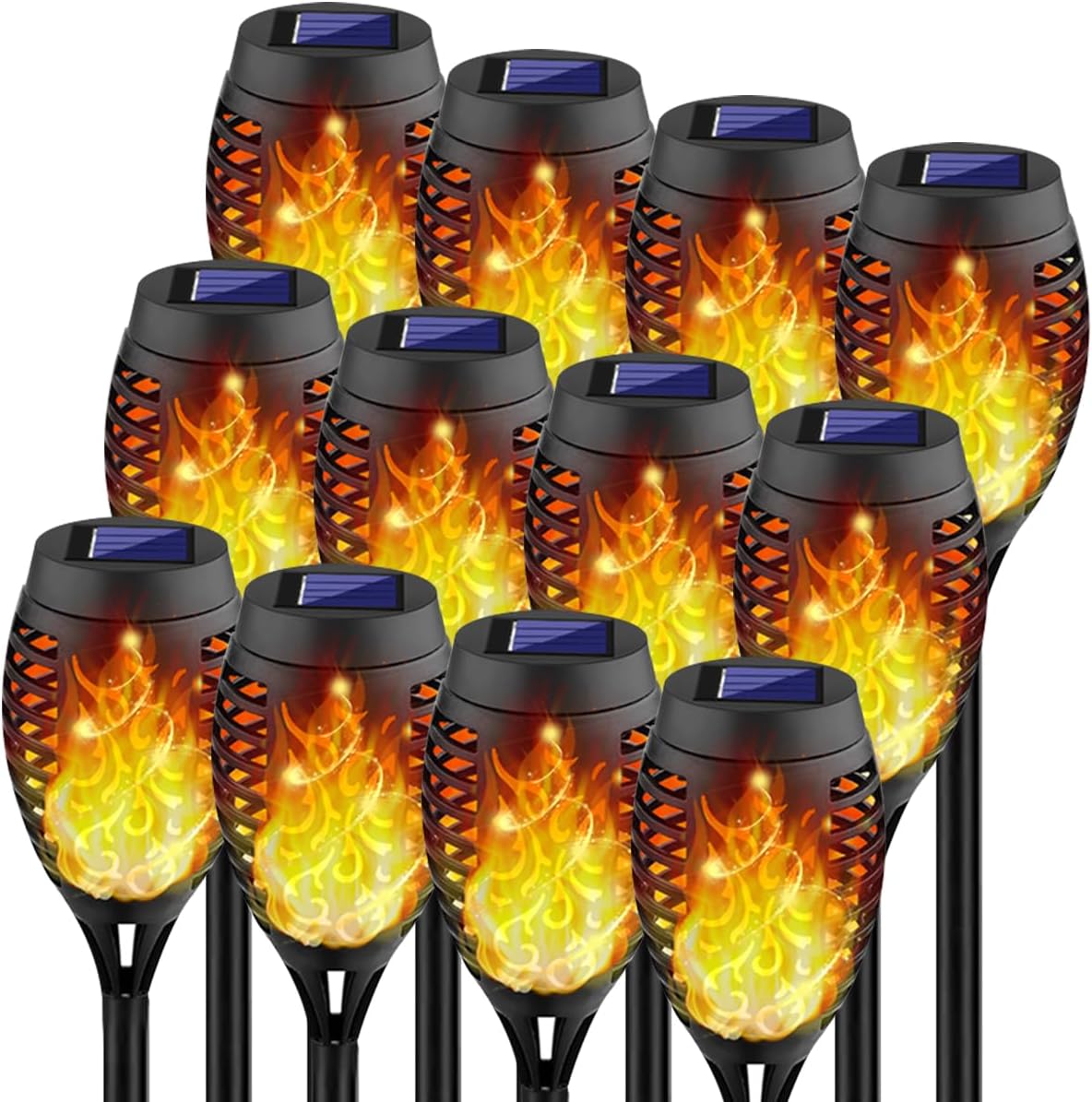 Kurifier Solar Lights Outdoor 8Pack Solar Torch Light with Flickering Flame