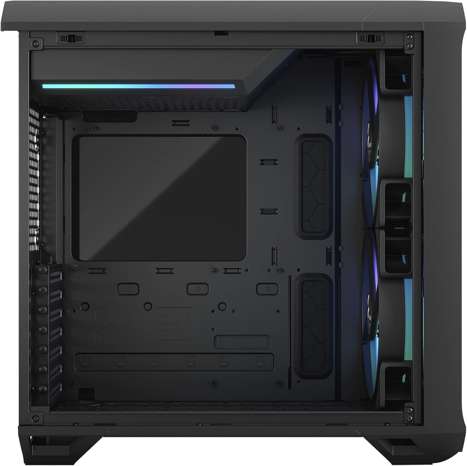 Fractal Design Torrent Compact RGB Black - Light Tint Tempered Glass Side Panels - Open Grille for Maximum air Intake - Two 180mm RGB PWM Fans