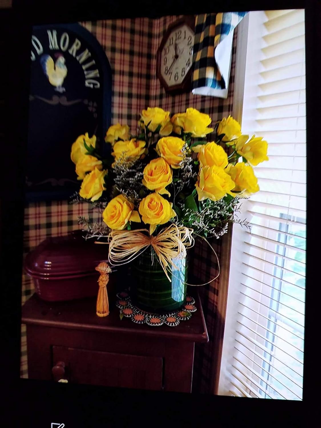 12 PCS Artificial Flowers Roses Silk Flowers Fake Long Stem Artificial Roses for Home Wedding Decorations (Yellow)
