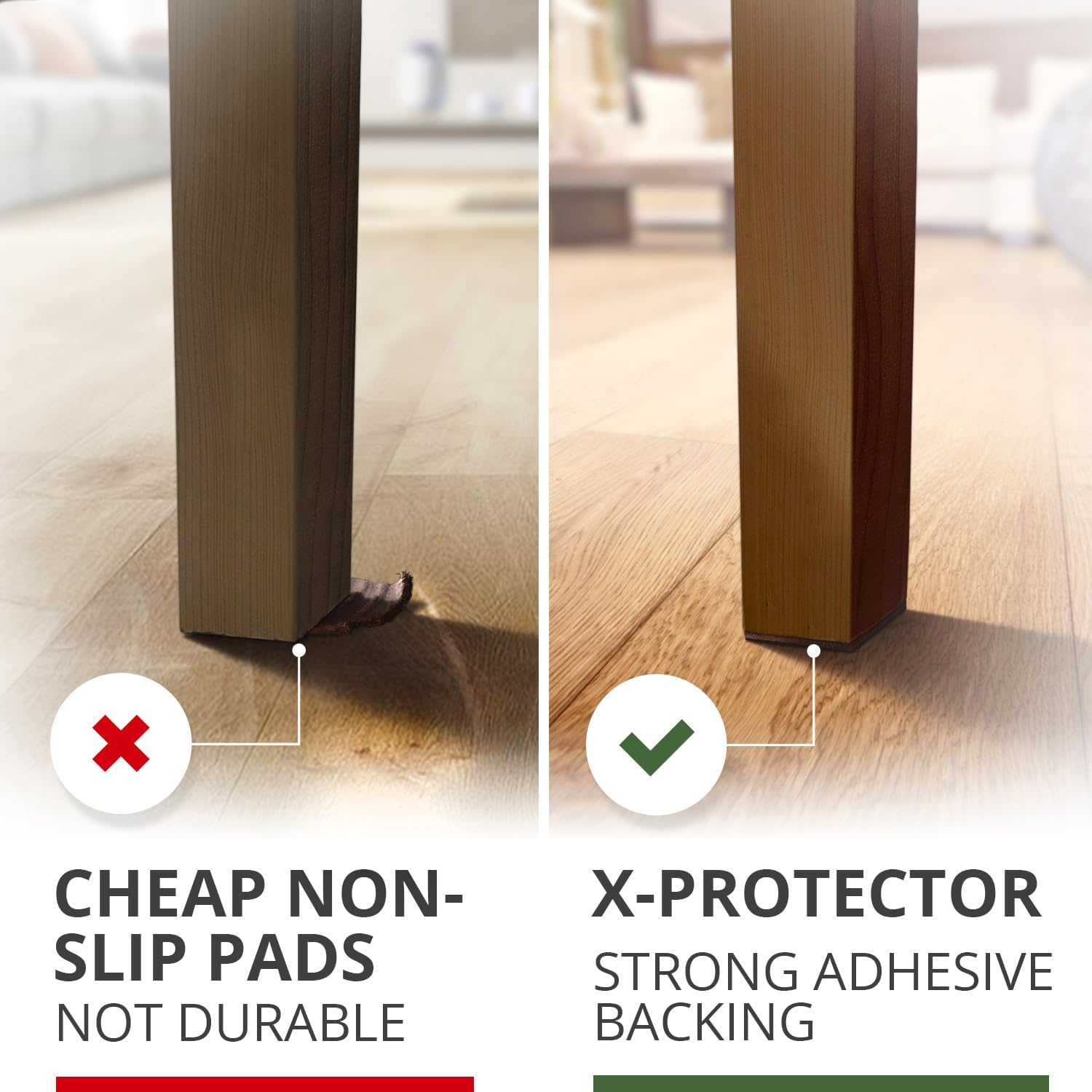X-PROTECTOR Non Slip Furniture Pads – 12 Premium Furniture Grippers 3"! | Best SelfAdhesive Rubber Feet Furniture Feet – Ideal Non Skid Furniture Pad Floor Protectors – Keep Furniture in Place!