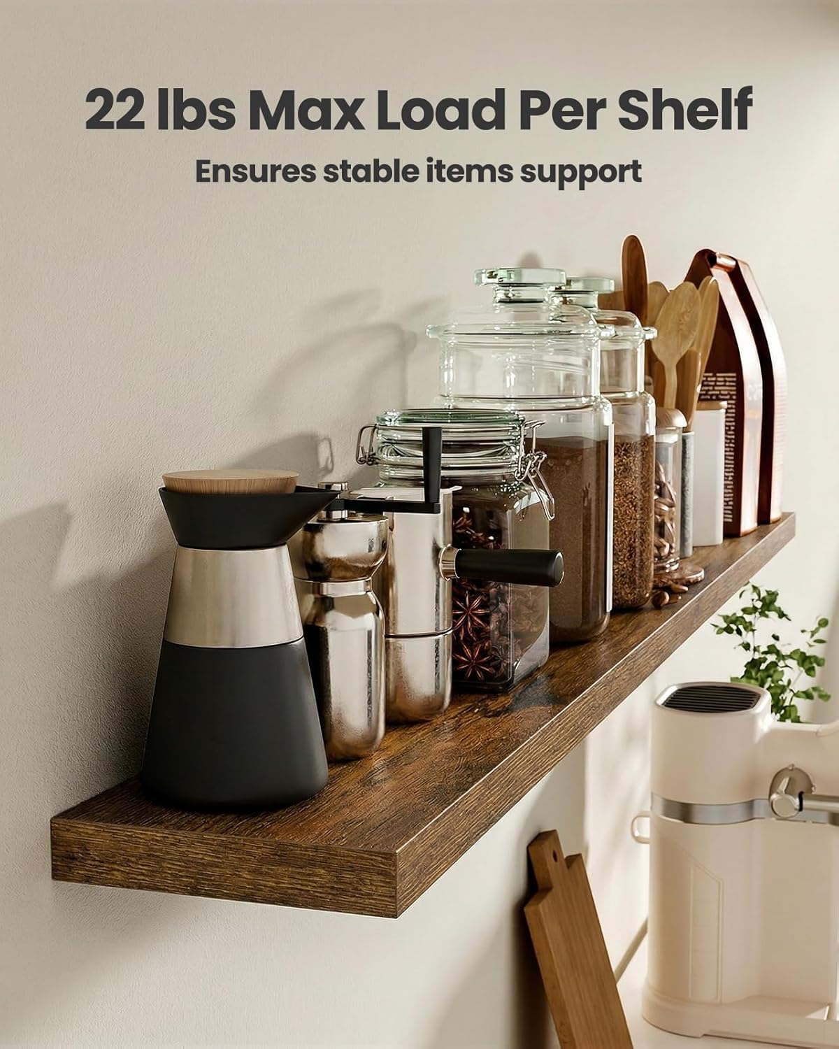 AMADA HOMEFURNISHING Floating Shelves, Wall Shelves for Bathroom/Living Room/Bedroom/Kitchen Decor