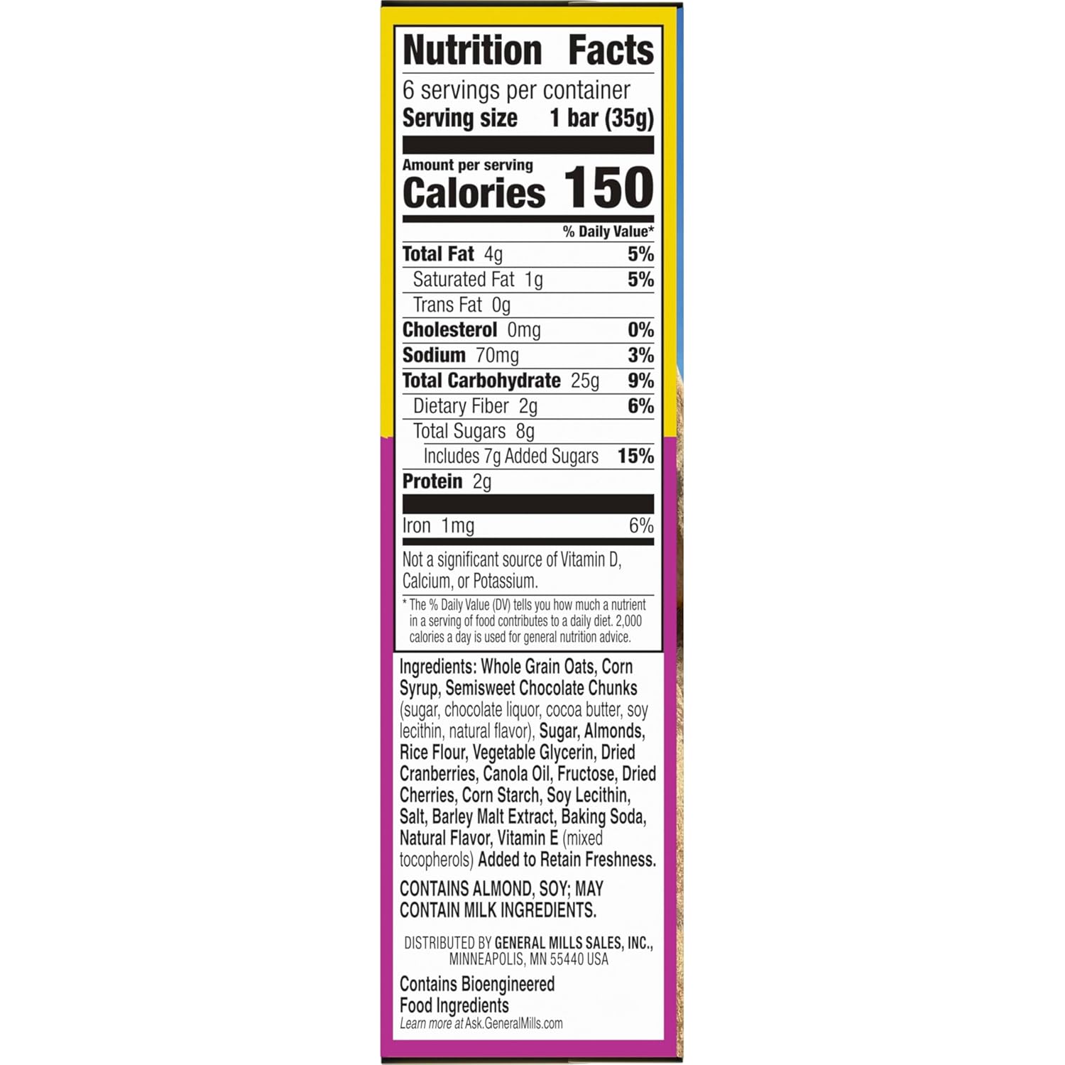 Nature Valley Almond Raisin & Cranberry Chewy Fruit & Nut Bar, 15 ct