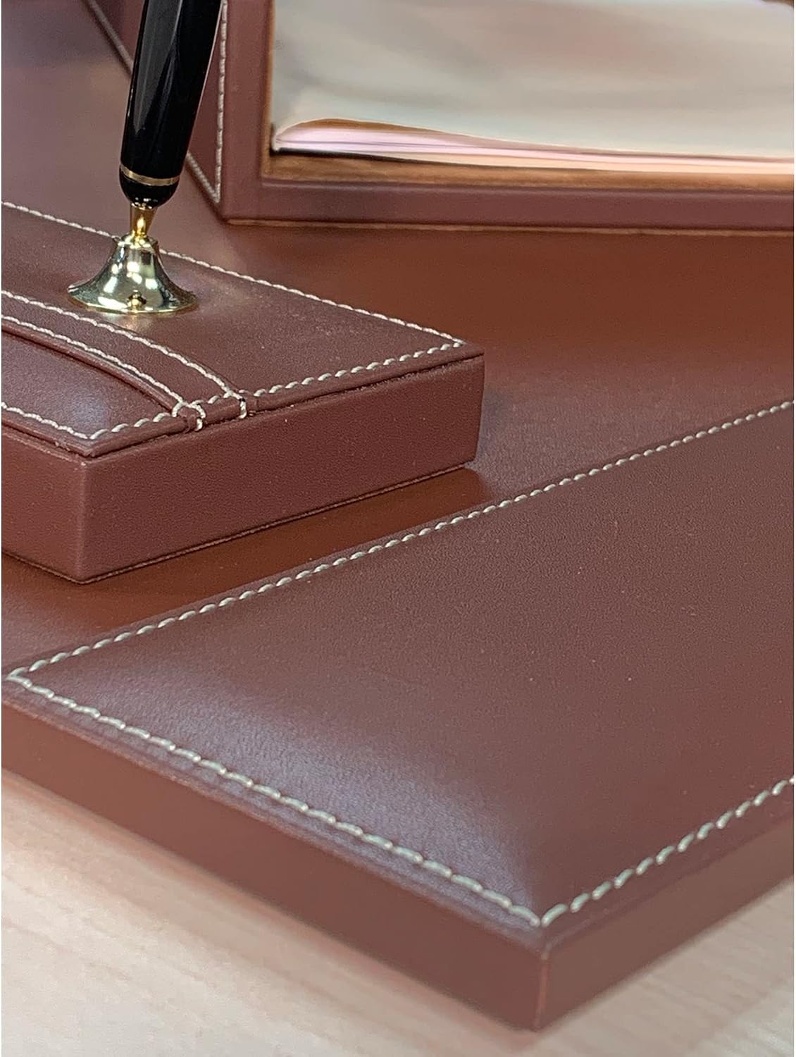 Dacasso Rustic Brown Leather Desk Set, 7-Piece (D3204)