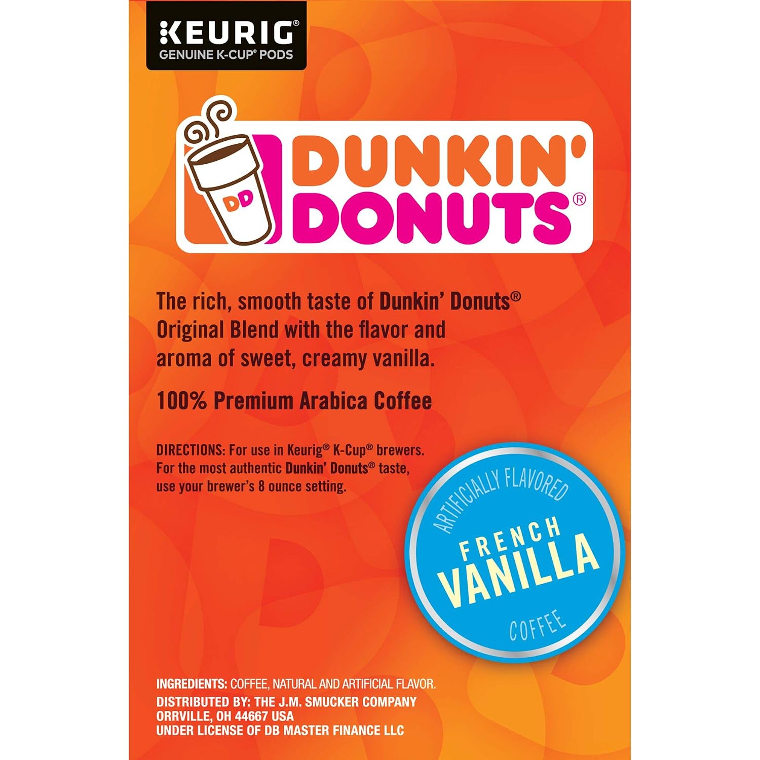 Dunkin' Donuts 2091512 Original Blend Coffee K-Cup Pods Medium Roast 44/Box (006933)