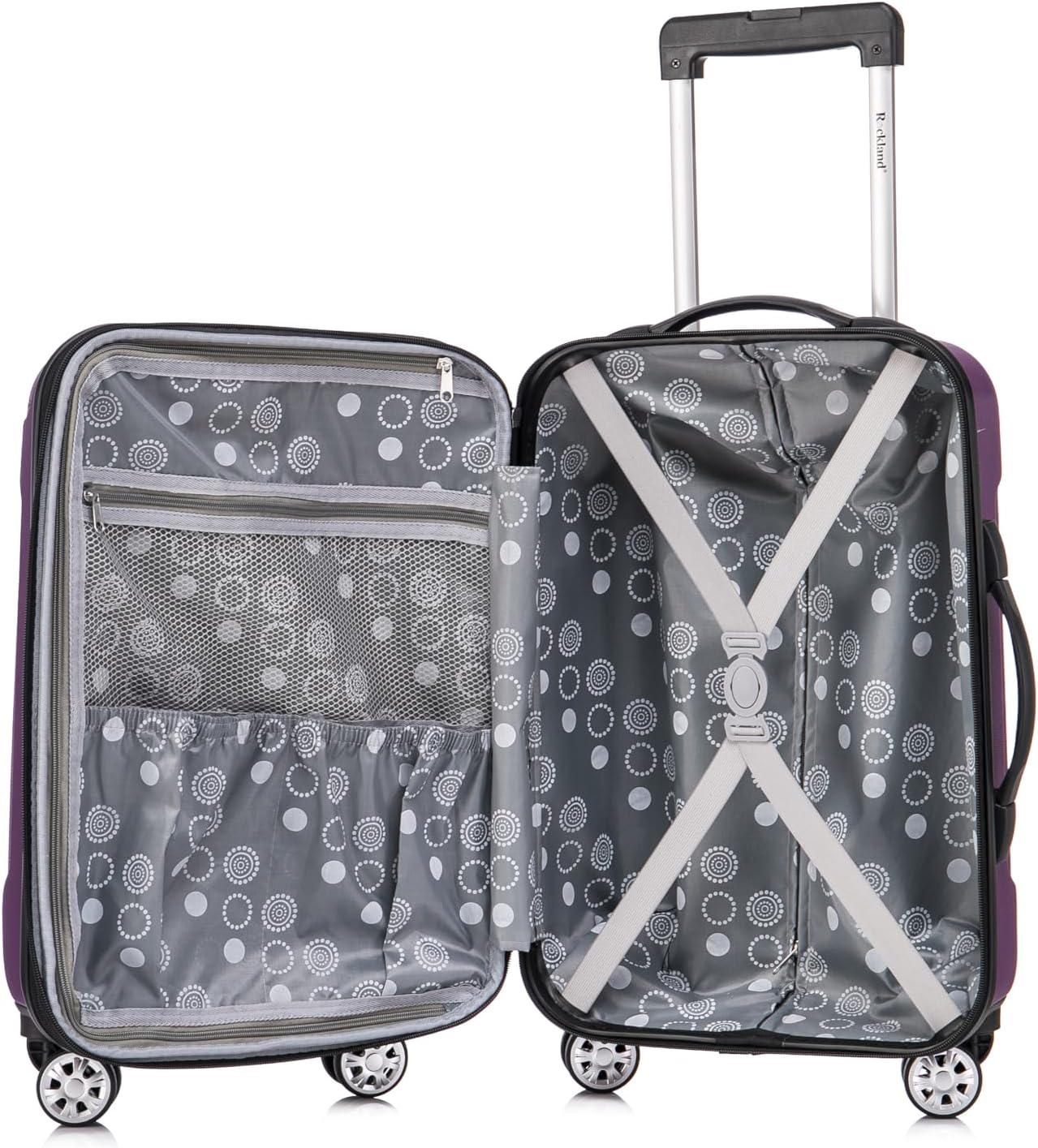 Rockland London Hardside Spinner Wheel Luggage, White, 3-Piece Set (20/24/28)