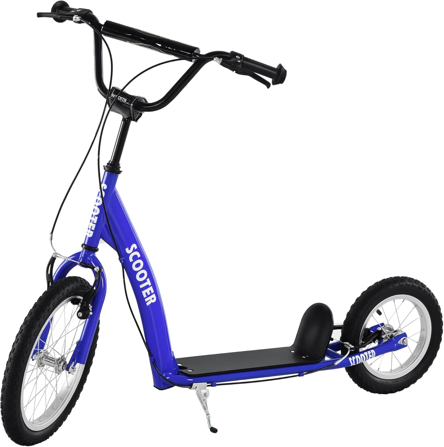 Aosom Youth Scooter Kids 5+ Adjustable Handlebar 16" Front 12" Rear
