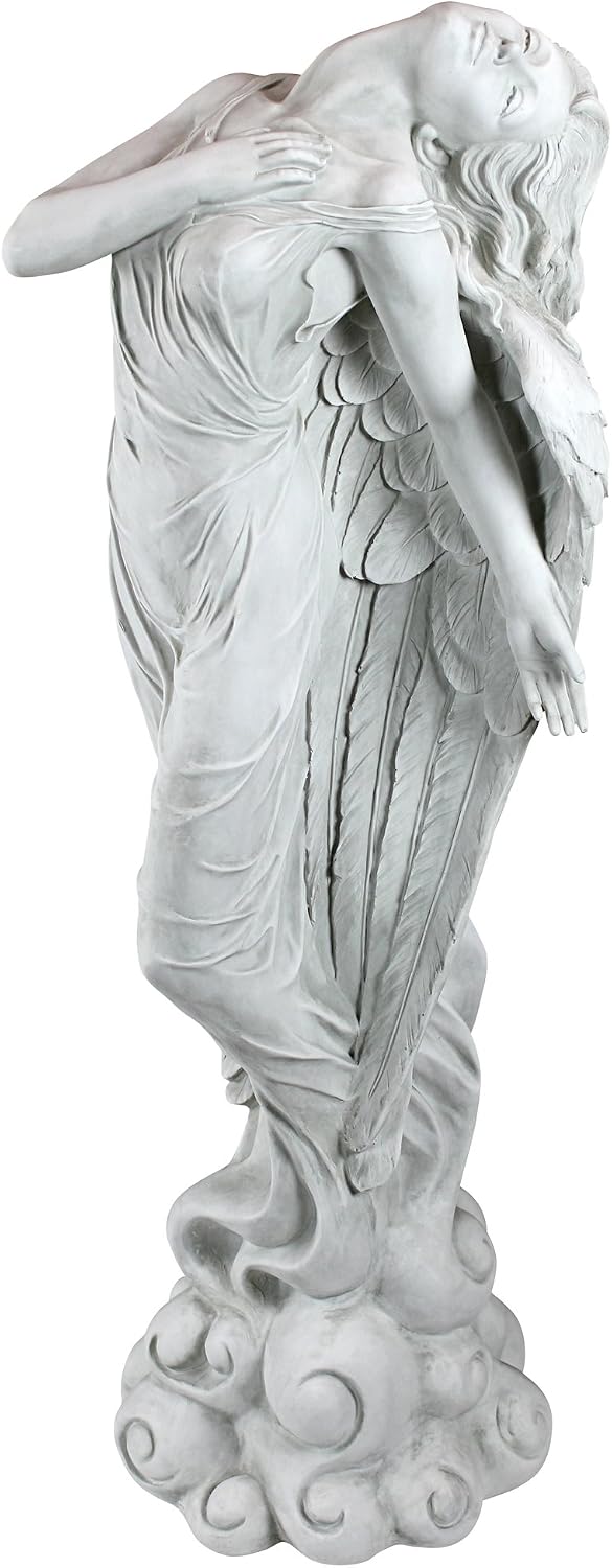 Design Toscano Remembrance and Redemption Angel Religious Indoor/Outdoor Garden Statue, From Base to Top of the Wings Nearly 3 feet tall! Tall, Cast Stone Resin, Antique Stone Finish