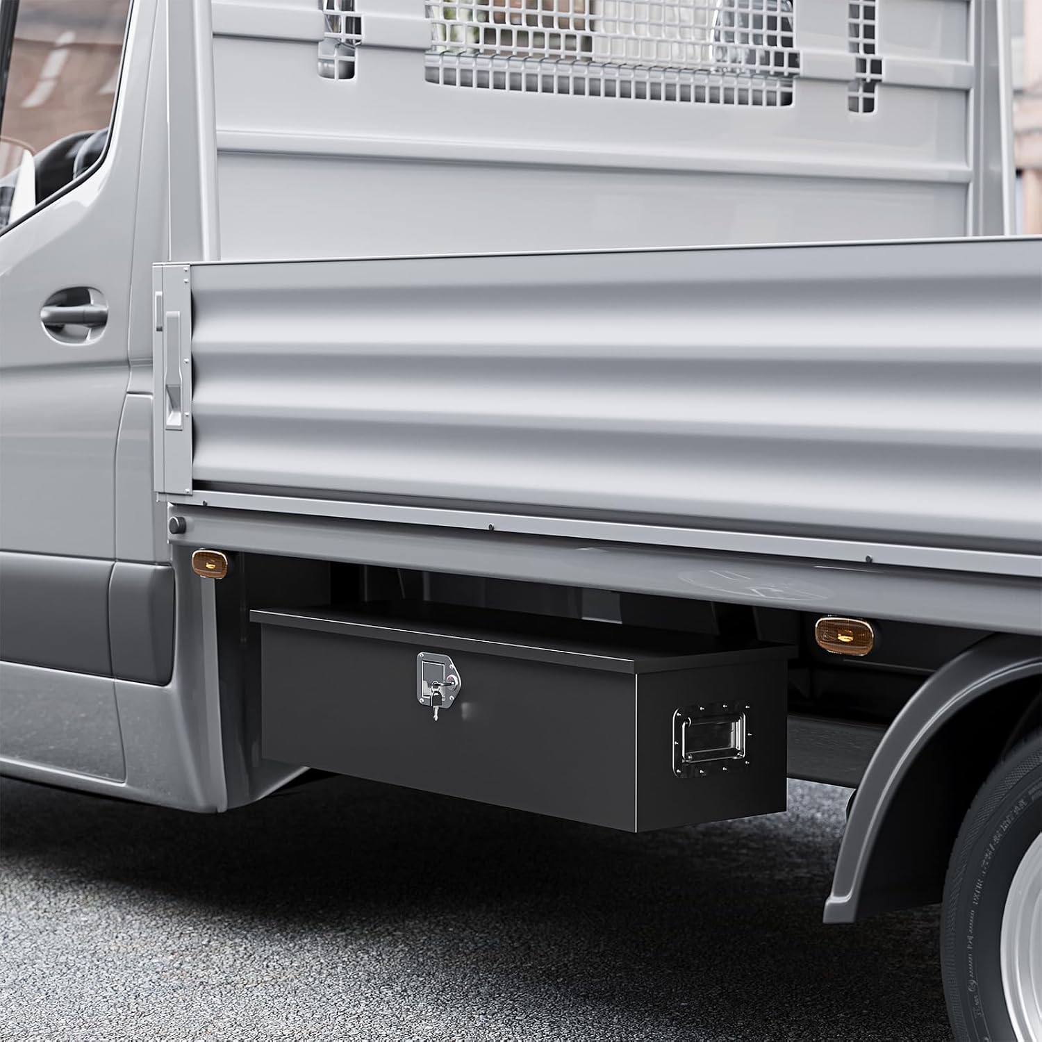 30 Inch Steel Heavy Duty Truck Bed Tool Box, Trailer Tongue Tool Box with Lock and Keys, Tool Box for Storage, Utility Trailer Tool Box for Truck, Pickup, RV, Trailer