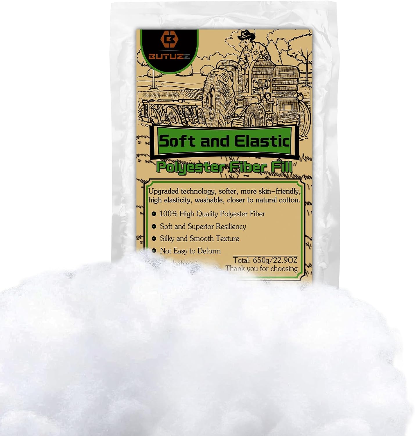 BUTUZE 250g/8.8oz Polyfill Stuffing Fiber Fill,Stuffing for Stuffed Animals