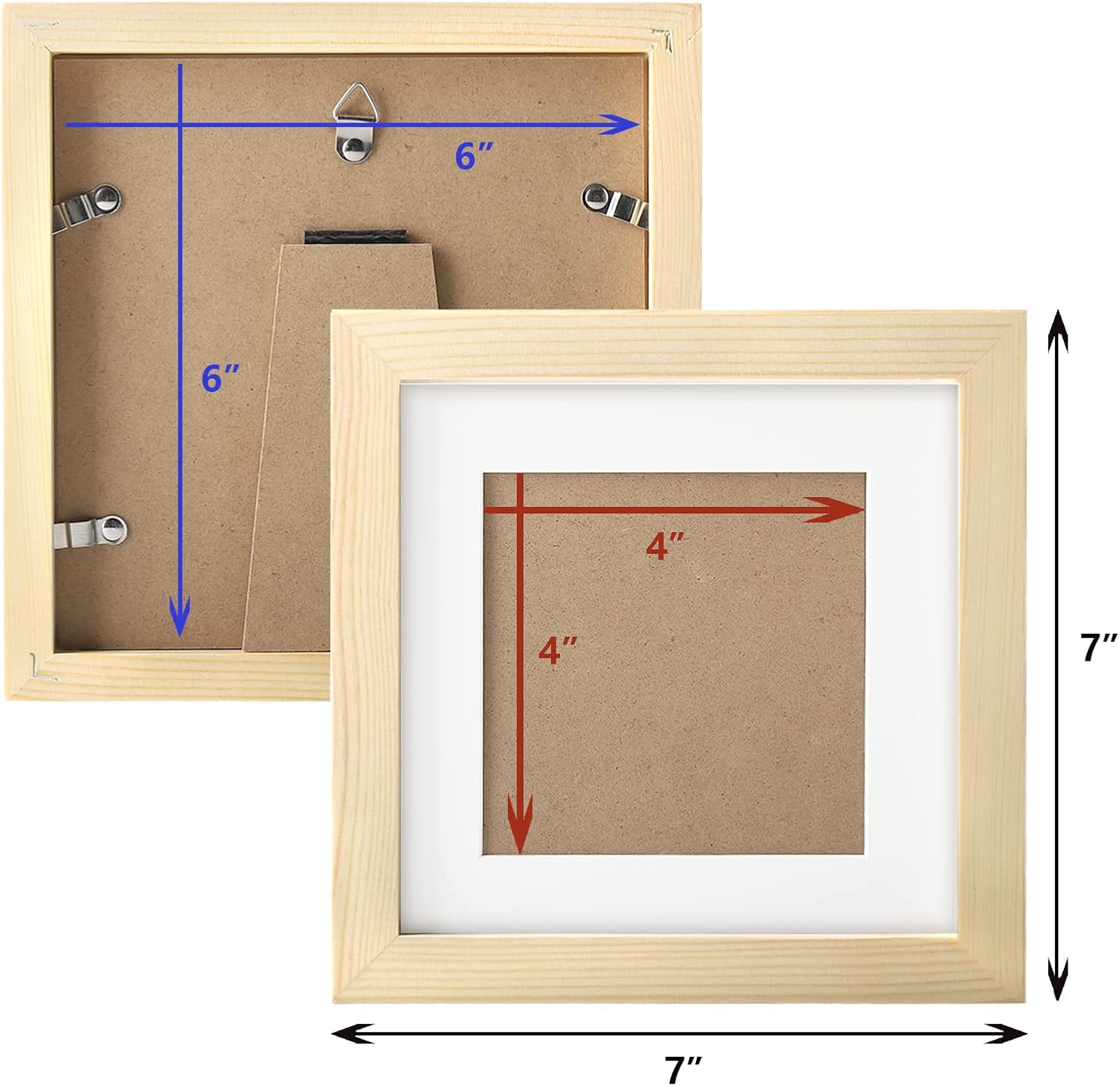 WUTL 8x8 Black Picture Frames Square