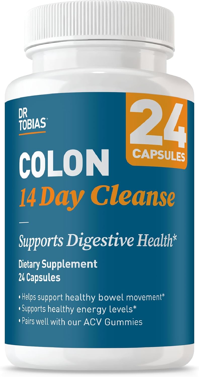 Dr. Tobias Colon 14 Day Cleanse | Supports Digestion & Gut Health | Colon Cleanse Detox | Constipation Relief & Gut Health Support for Women & Men | Psyllium + Senna + Probiotics | 28 Capsules