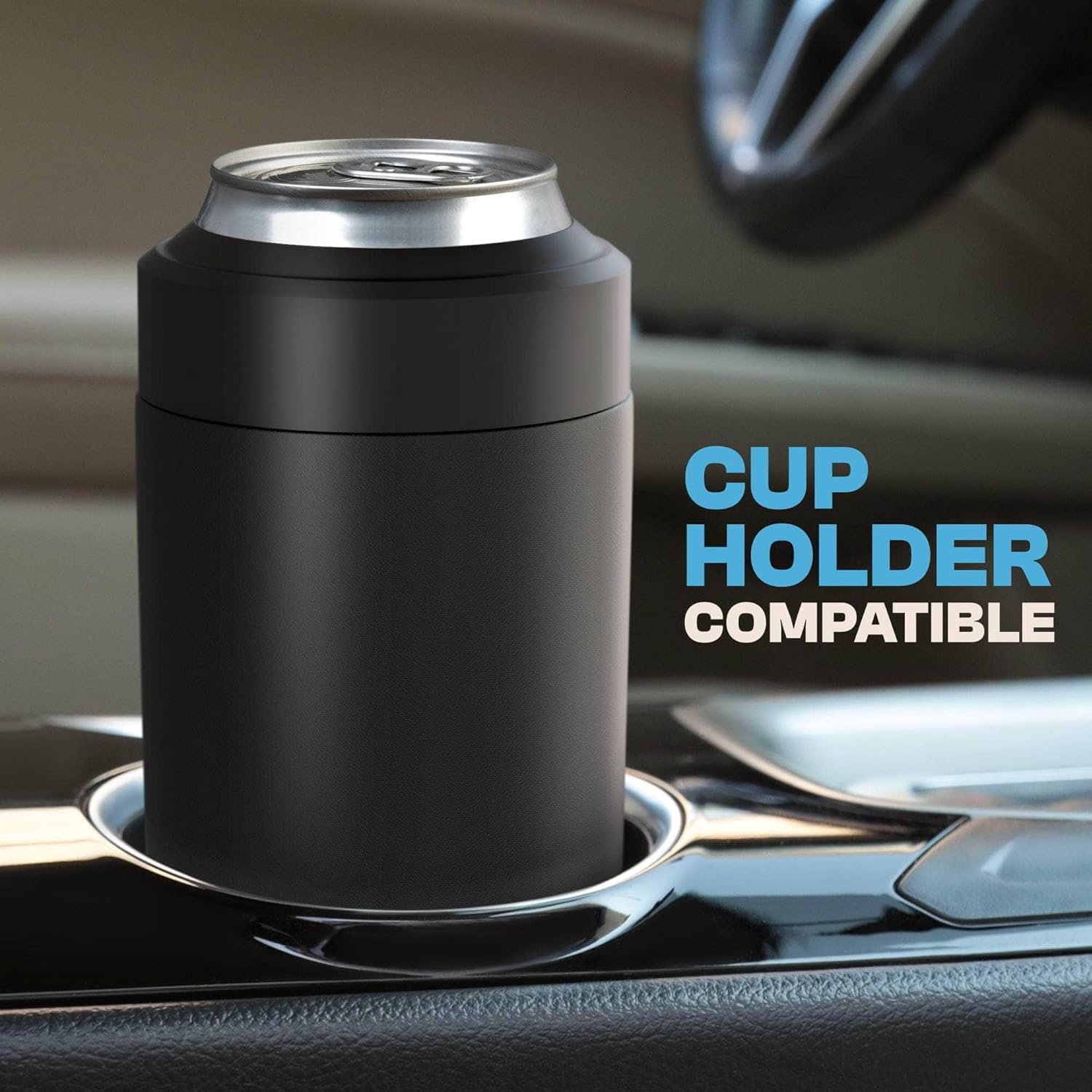 Frost Buddy Universal Can Cooler - Fits Slim Cans, 12 & 16oz (MatteBlack)