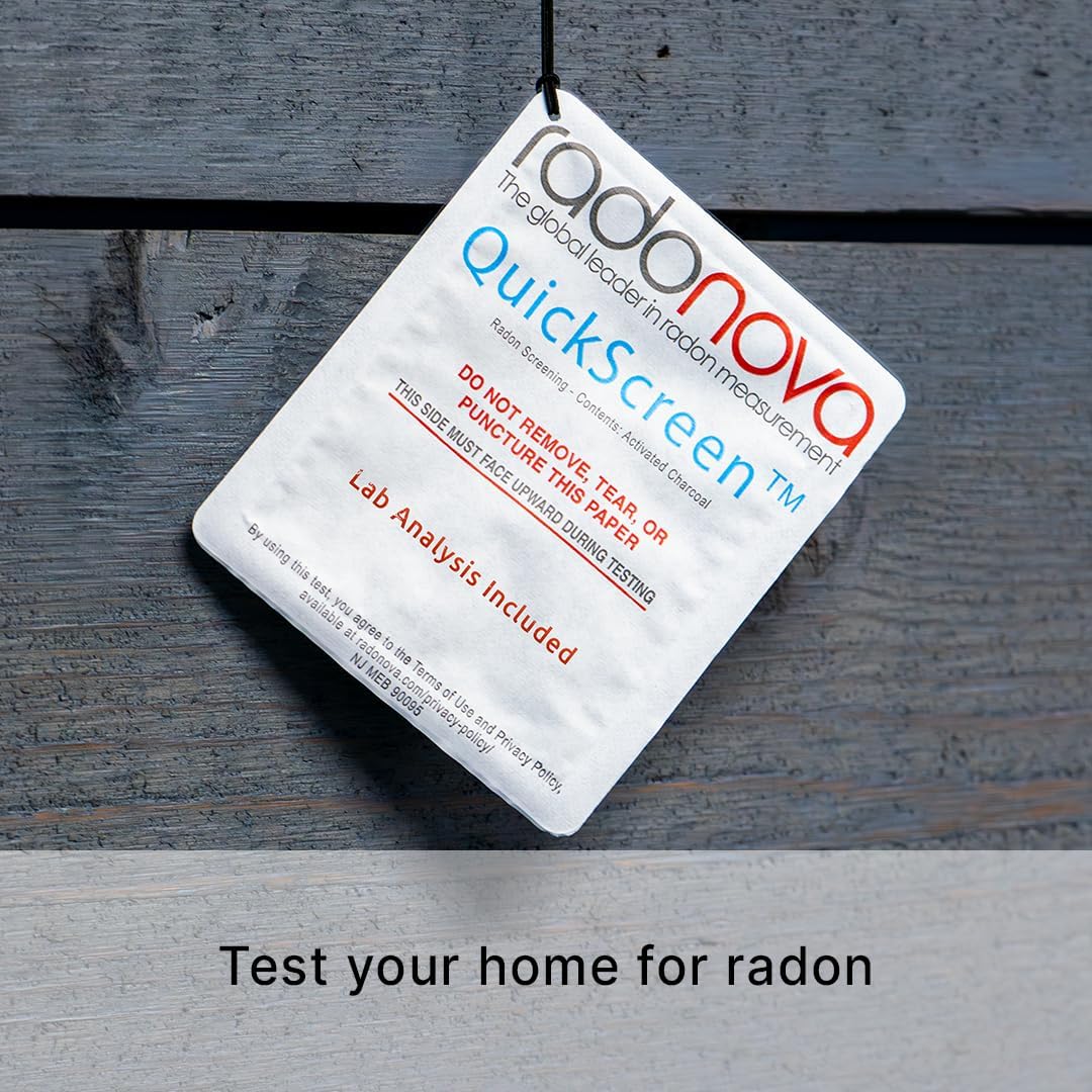 QuickScreen Home Radon Test Kit - Short Term Charcoal Radon Detector (2-4 Days) Reliable Accurate Readings - EPA Approved Radon Home Test - Lab