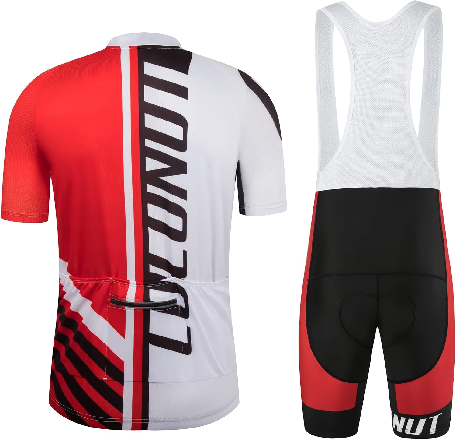 Coconut Ropamo CR Men's Cycling Jersey Set Road Bike Jersey Zipper Pocket Bib Shorts with 4D Padded Cycling Clothing Set