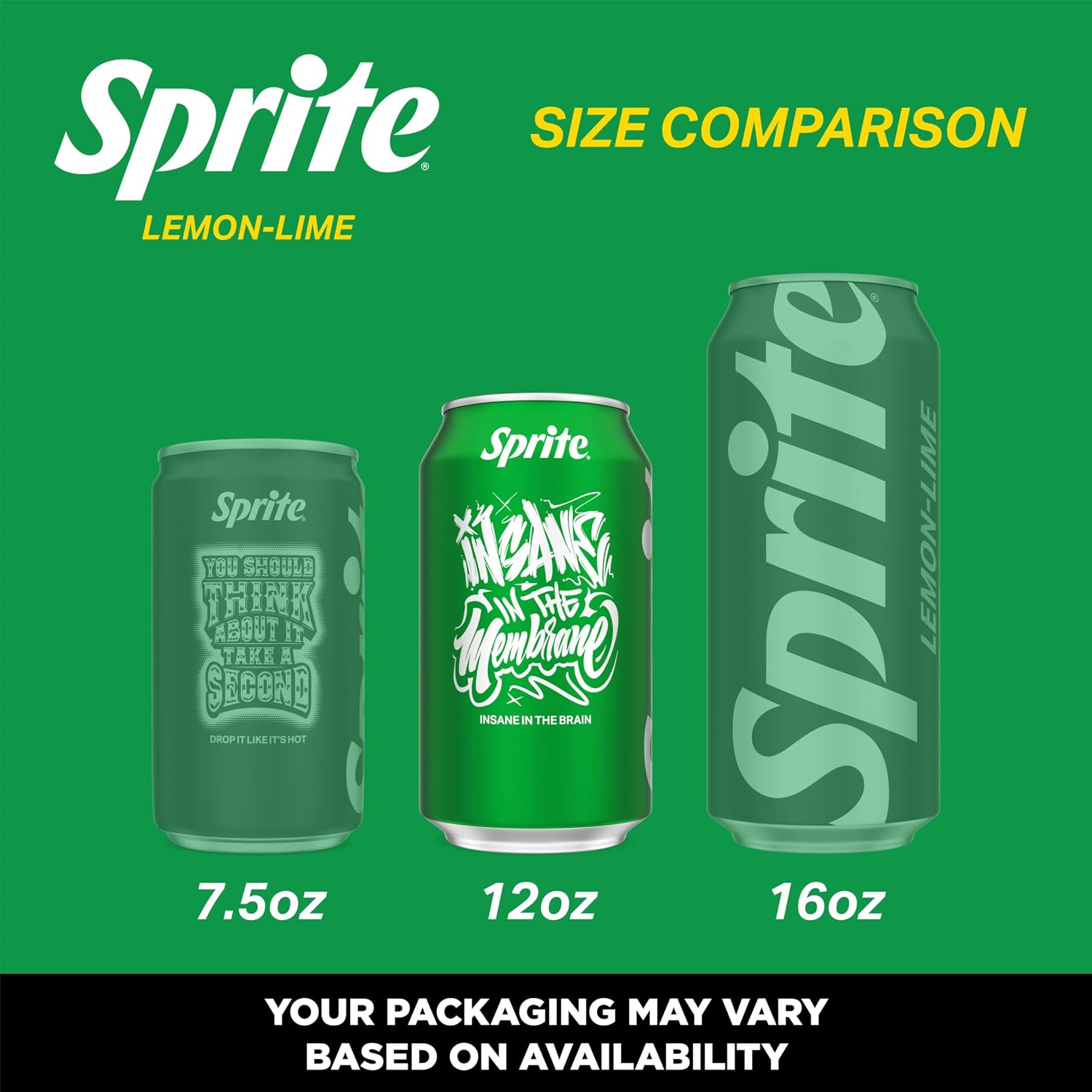 Sprite Lemon-Lime Caffeine-Free Soda Soft Drink Cans, 12 fl oz, 12 Pack | Fridge pack, naturally flavored soft drink, carbonated