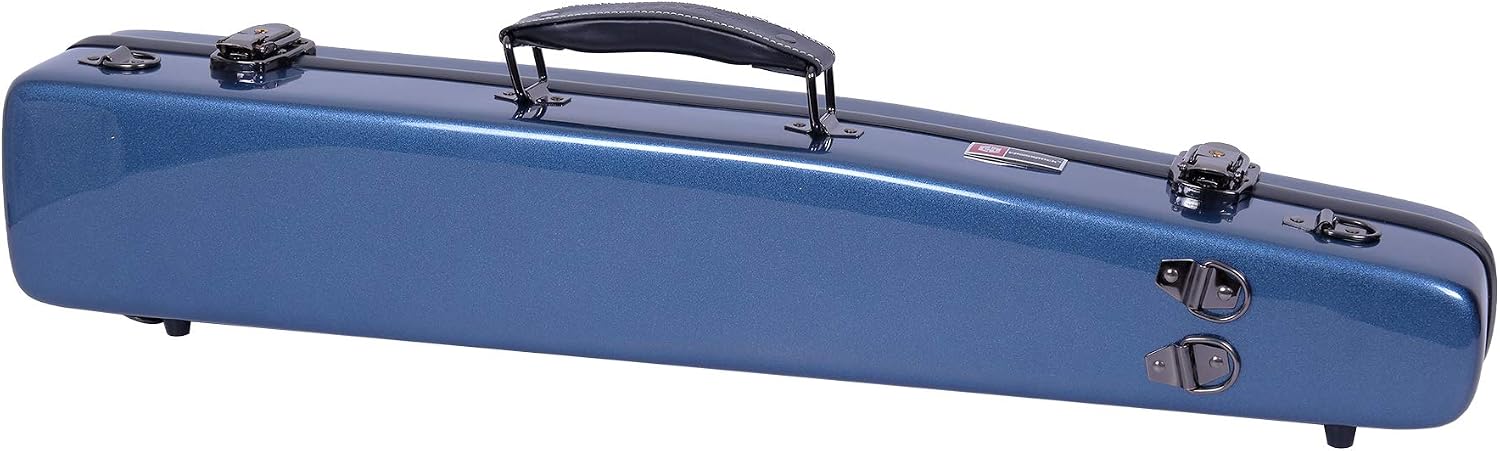 Crossrock Alto Saxophone Case-Fiberglass Hardshell with Backpack Straps in Blue