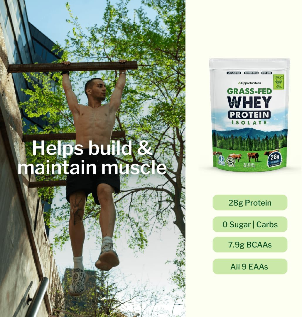Unflavored Grass Fed Whey Isolate Protein Powder, 1 lb | Isolated, Flavorless Whey made with 100% GrassFed Hormone-Free Milk, It's Unsweetened, Cold-Pressed and Heavy-Metal Tested