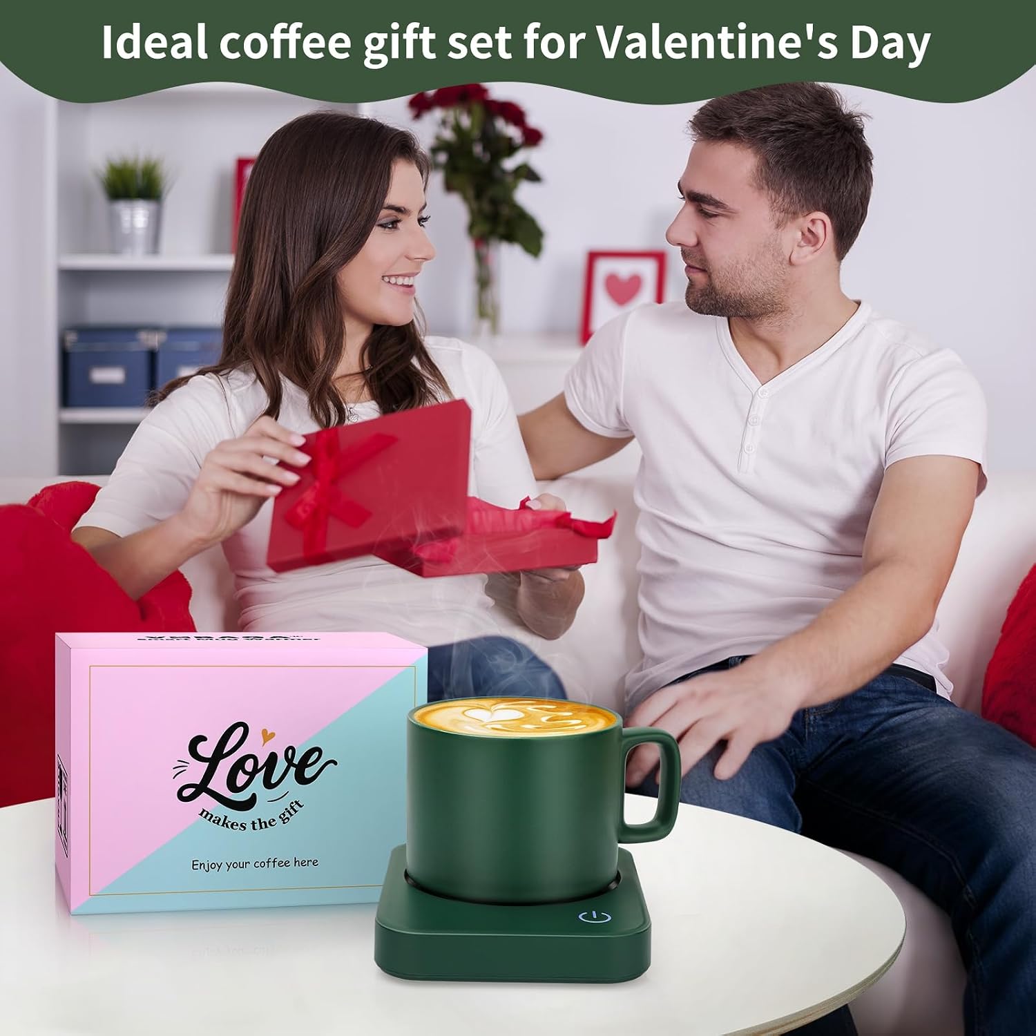 VOBAGA Coffee Mug Warmer for Desk with Auto Shut Off & 3-Temp Settings, Coffee Cup Warmer with Smart Safety Alert Home Office Accessory