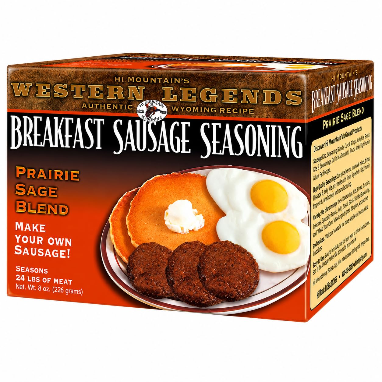 Hi Mountain Breakfast Sausage Seasoning | ORIGINAL MOUNTAIN MAN | 24 lbs | Hearty Old West mix for homemade pork, venison, deer, elk & wild game sausage patties or breakfast sausage links